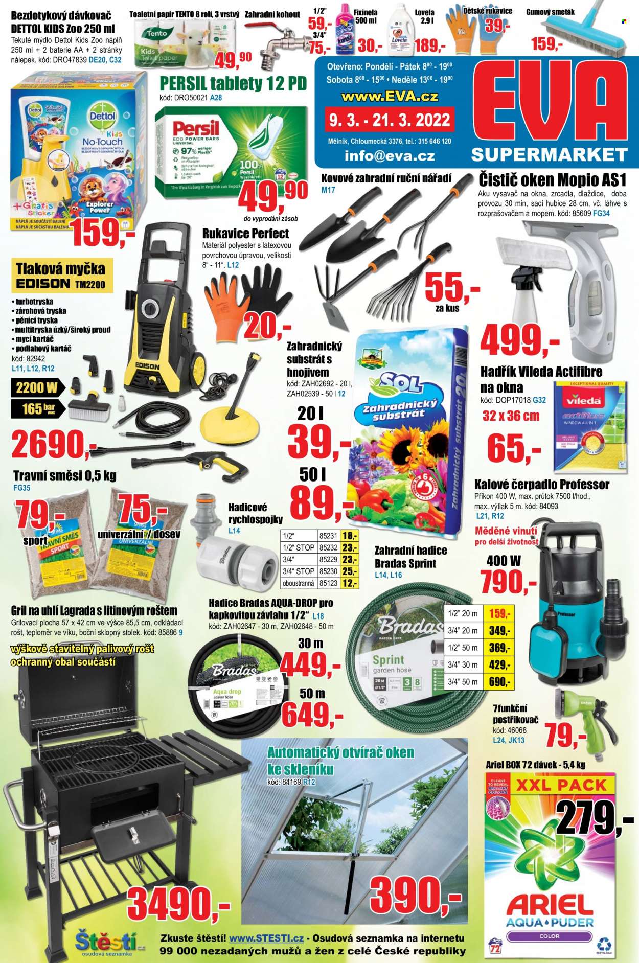 Leták EVA supermarket - 9.3.2022 - 21.3.2022. Strana 1