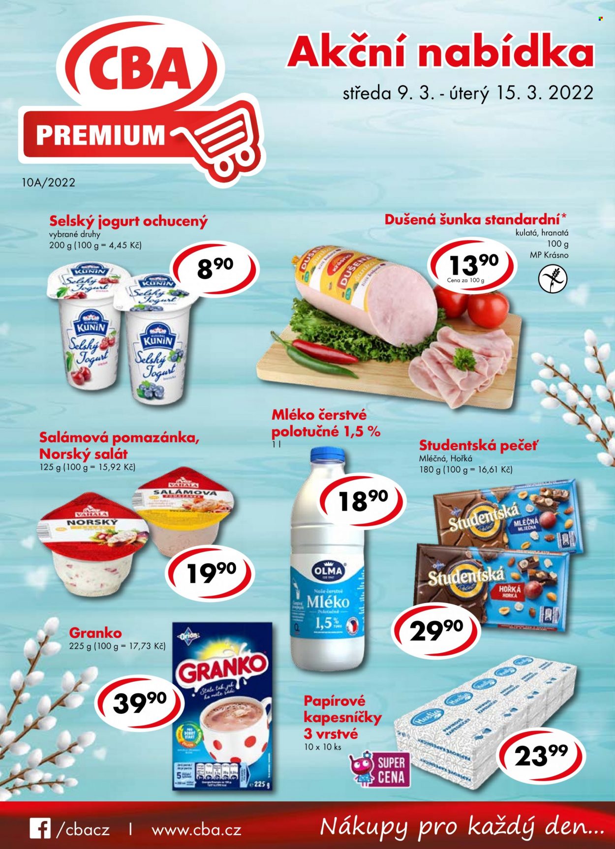 Leták CBA Premium - 9.3.2022 - 15.3.2022. Strana 1