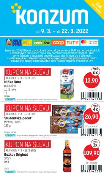 Leták Konzum - 9.3.2022 - 22.3.2022.