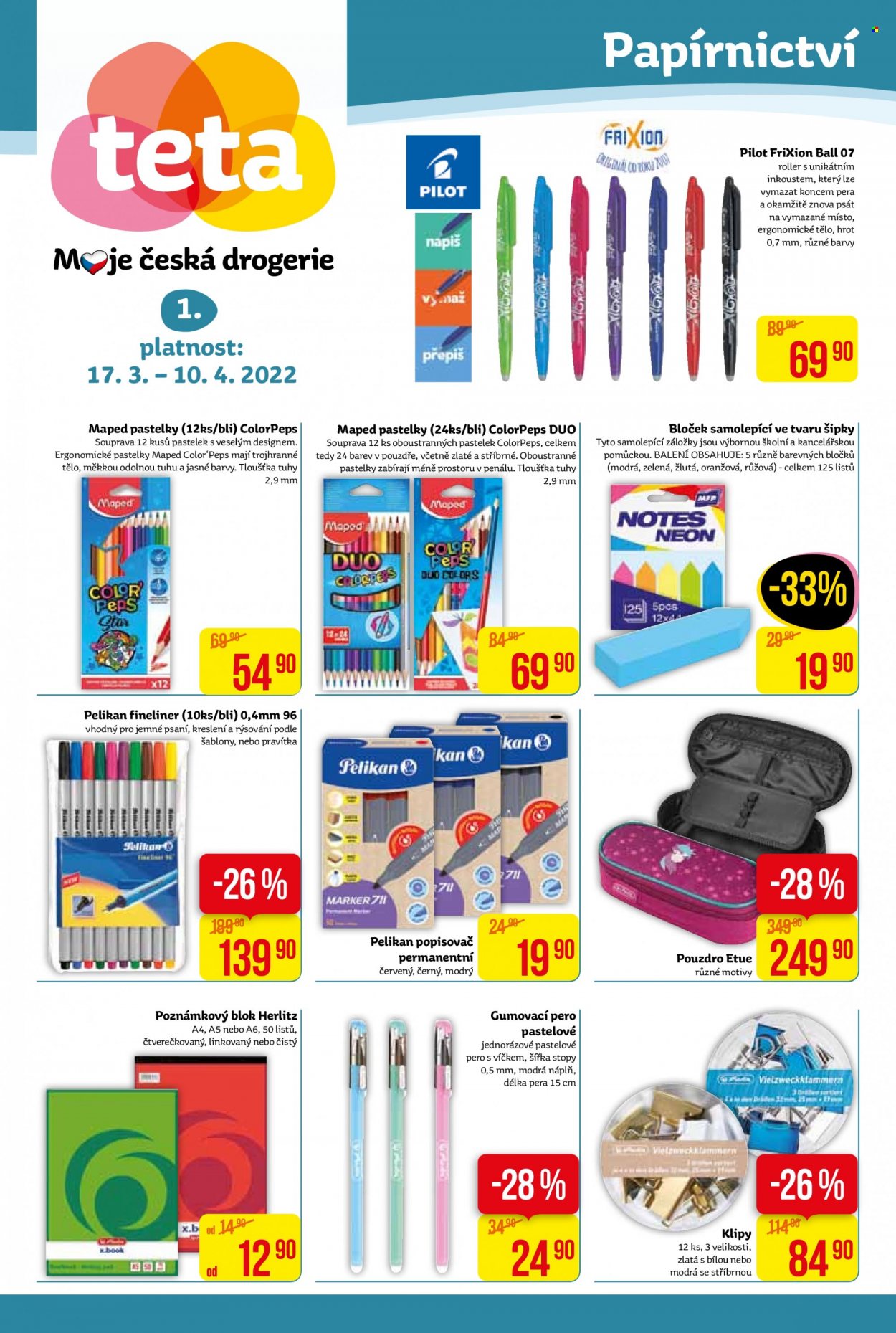 Leták Teta drogerie - 17.3.2022 - 10.4.2022. Strana 1