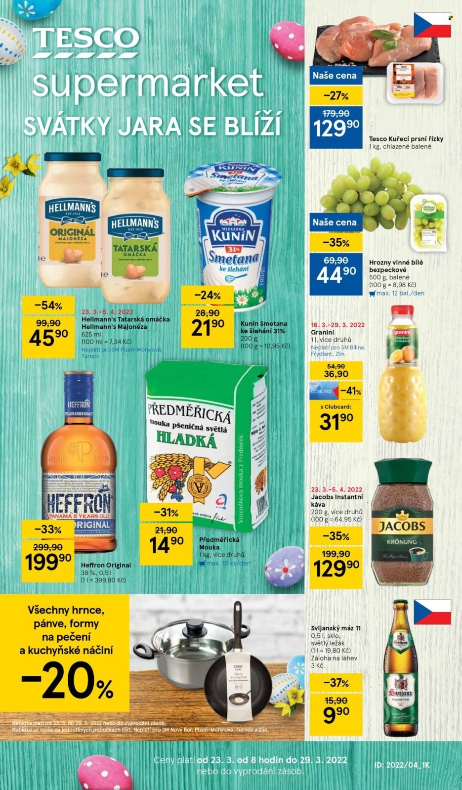 Leták TESCO supermarket - 23.3.2022 - 29.3.2022. Strana 1