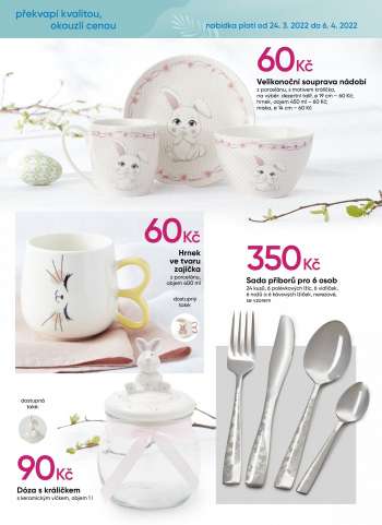 thumbnail - Velikonoční souprava nádobí z porcelánu, s motivem králíčka, na výběr: dezertní talíř, ø 19 cm – 60 Kč; hrnek, objem 450 ml – 60 Kč; miska, ø 14 cm – 60 Kč