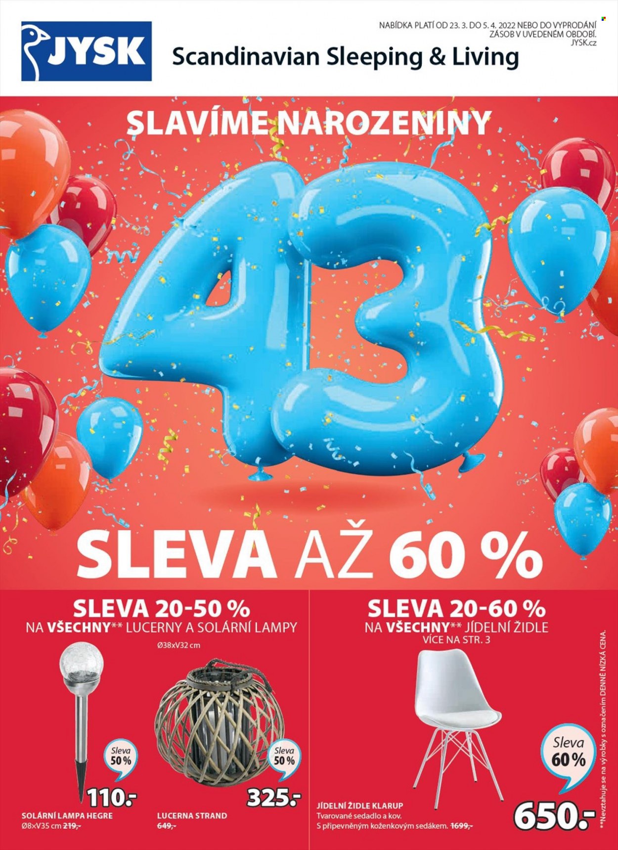 Leták JYSK - 23.3.2022 - 5.4.2022. Strana 1