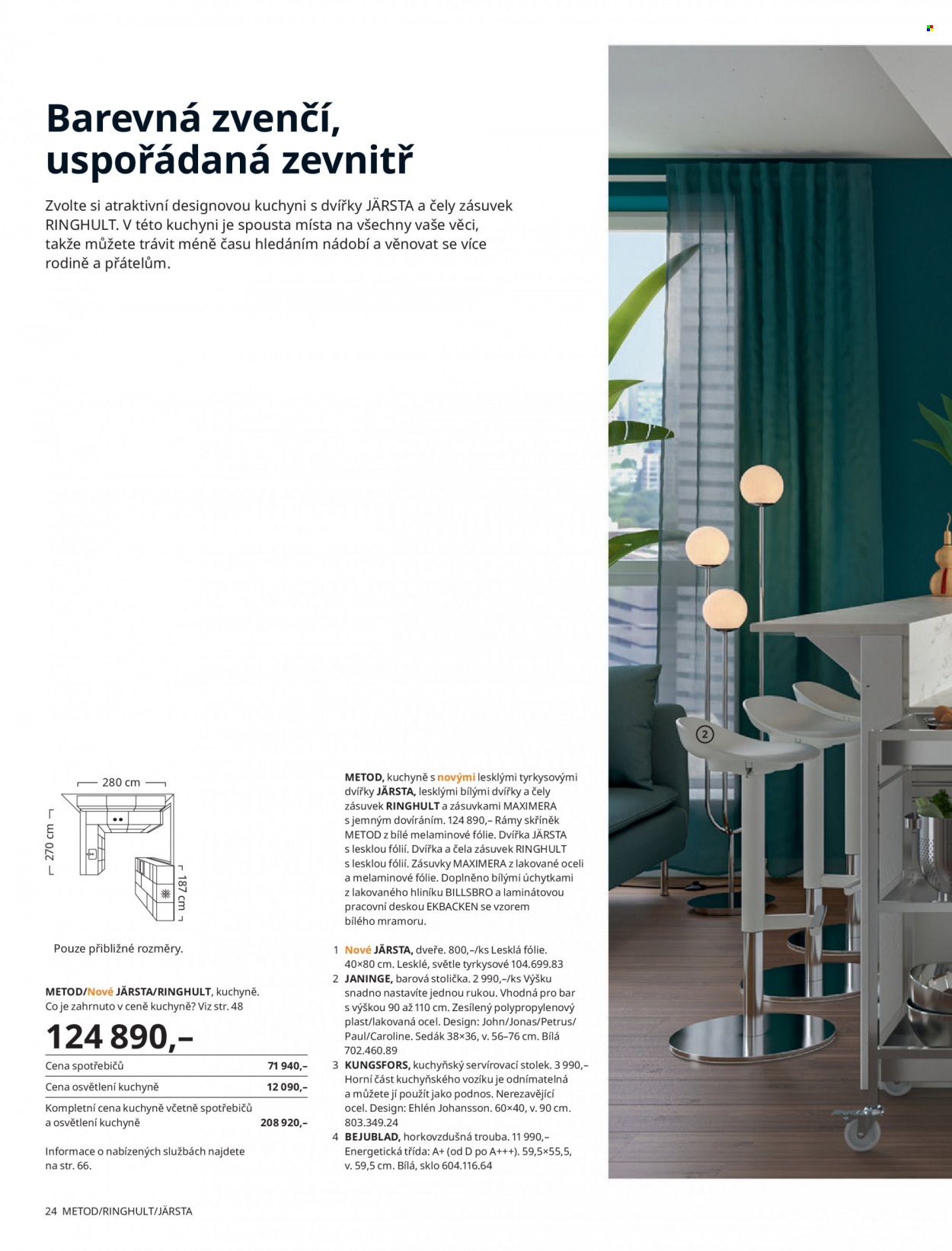 thumbnail - Leták IKEA - 24.3.2022 - 30.6.2022 - Produkty v akci - podnos, nádobí, trouba, horkovzdušná trouba, Metod, servírovací stolek, stolek, barová židle, stolička, podsedák. Strana 24.