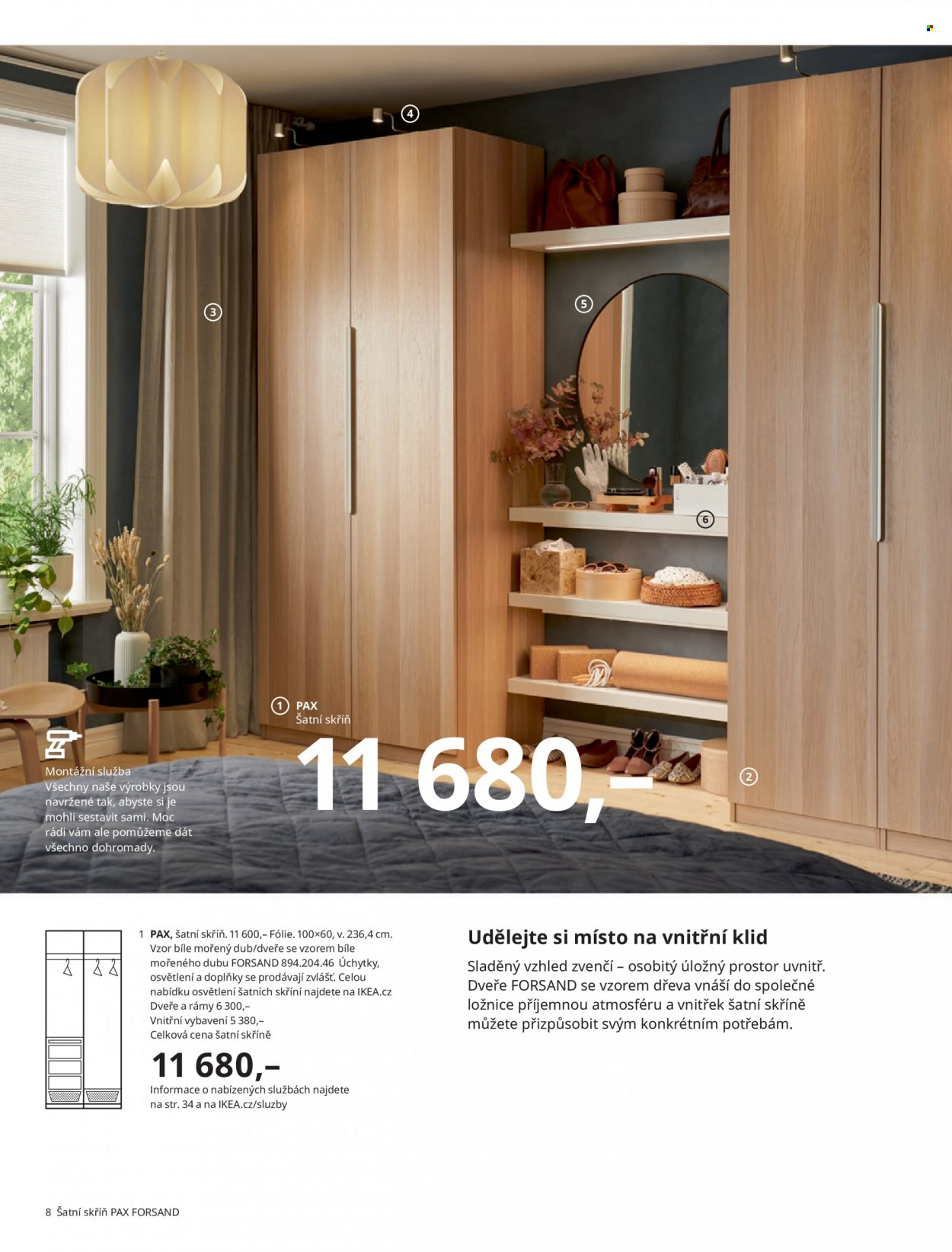 thumbnail - Leták IKEA - 24.3.2022 - 30.6.2022 - Produkty v akci - skříň, ložnicový systém, šatní skříň, Pax, úchytka. Strana 8.