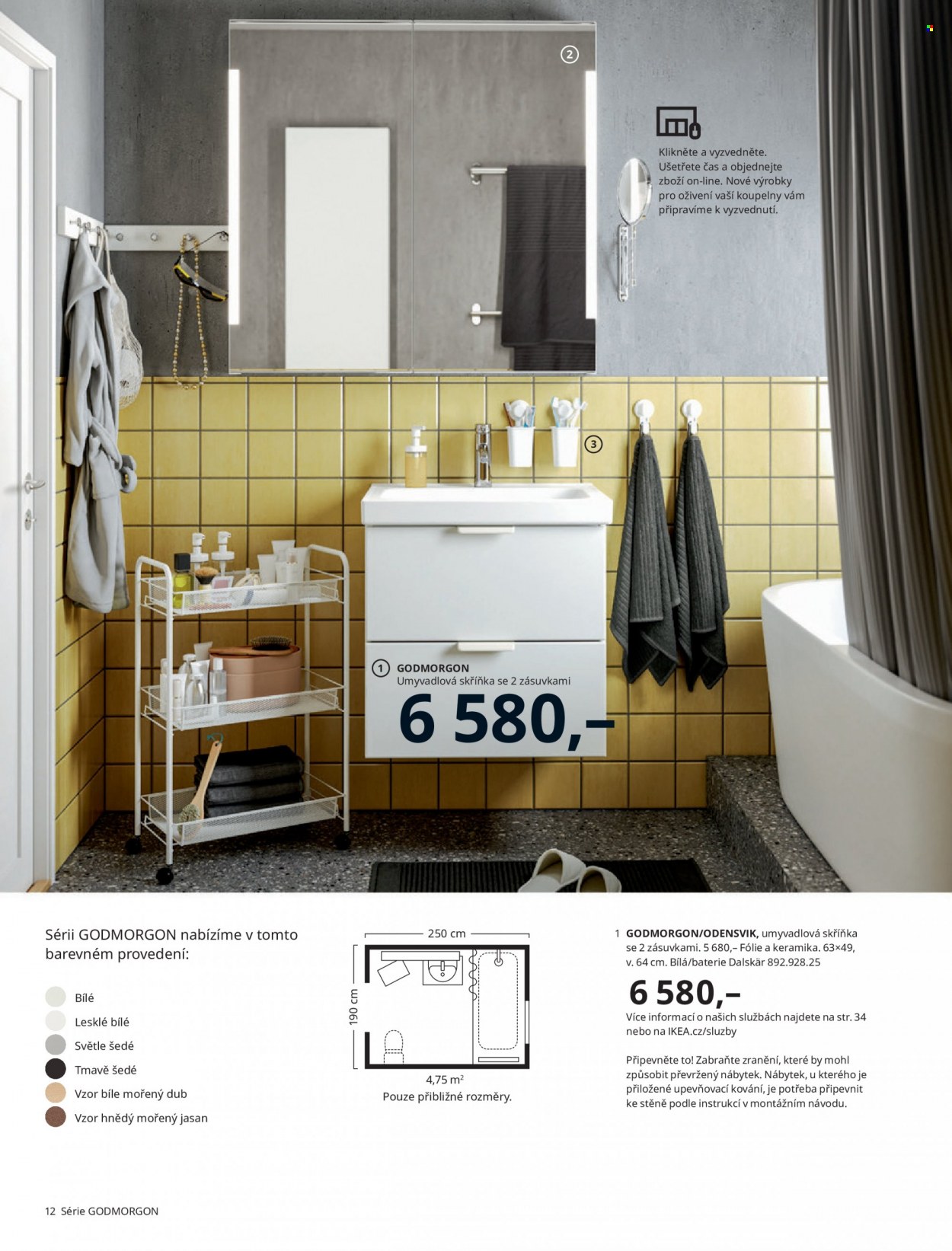 thumbnail - Leták IKEA - 24.3.2022 - 30.6.2022 - Produkty v akci - baterie, skříň, skříňka pod umyvadlo, keramika. Strana 12.