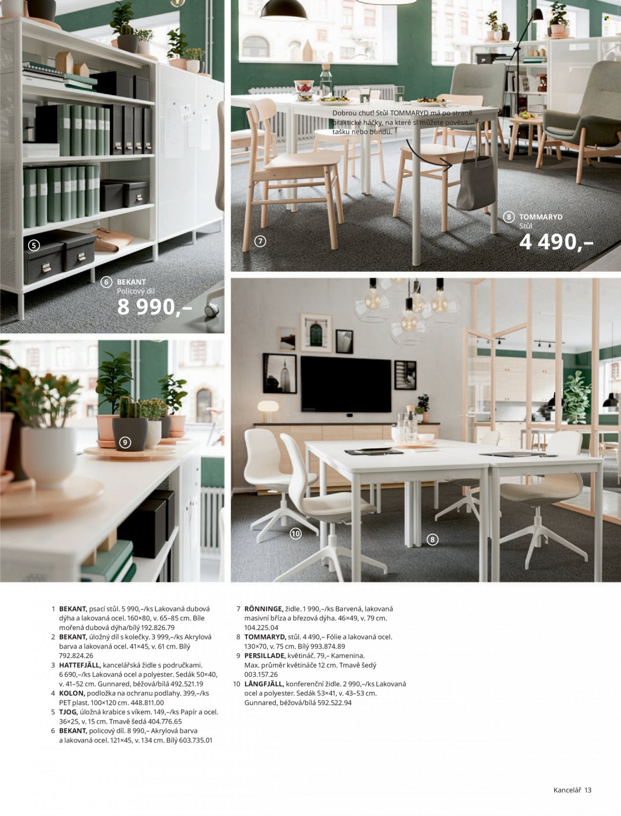 thumbnail - Leták IKEA - 24.3.2022 - 30.6.2022 - Produkty v akci - podložka, krabice s víkem, akrylové barvy, stůl, židle, psací stůl, kancelářská židle, konferenční židle, podsedák, háček. Strana 13.