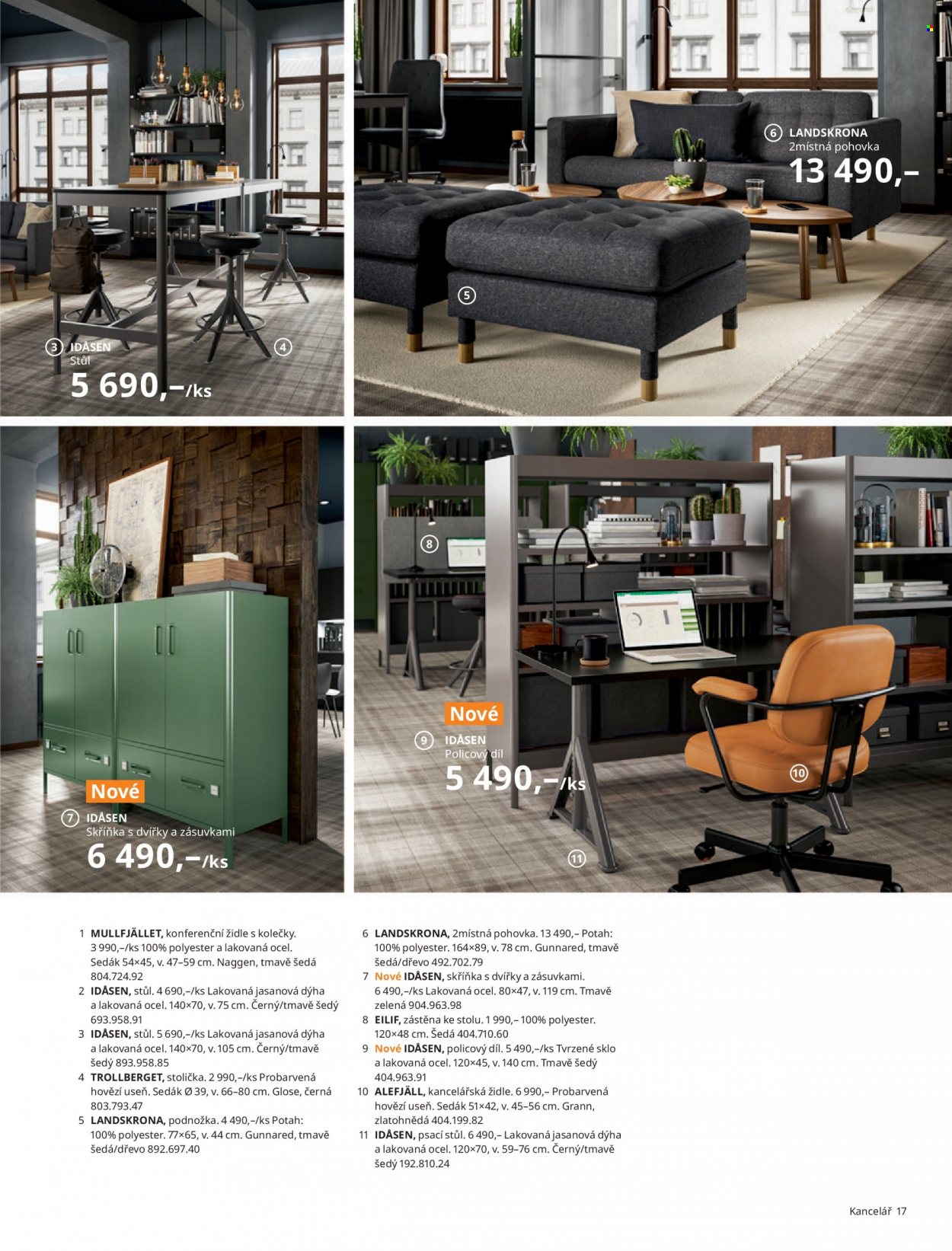 thumbnail - Leták IKEA - 24.3.2022 - 30.6.2022 - Produkty v akci - stůl, stolička, židle, skříň, pohovka, psací stůl, kancelářská židle, konferenční židle, podsedák. Strana 17.