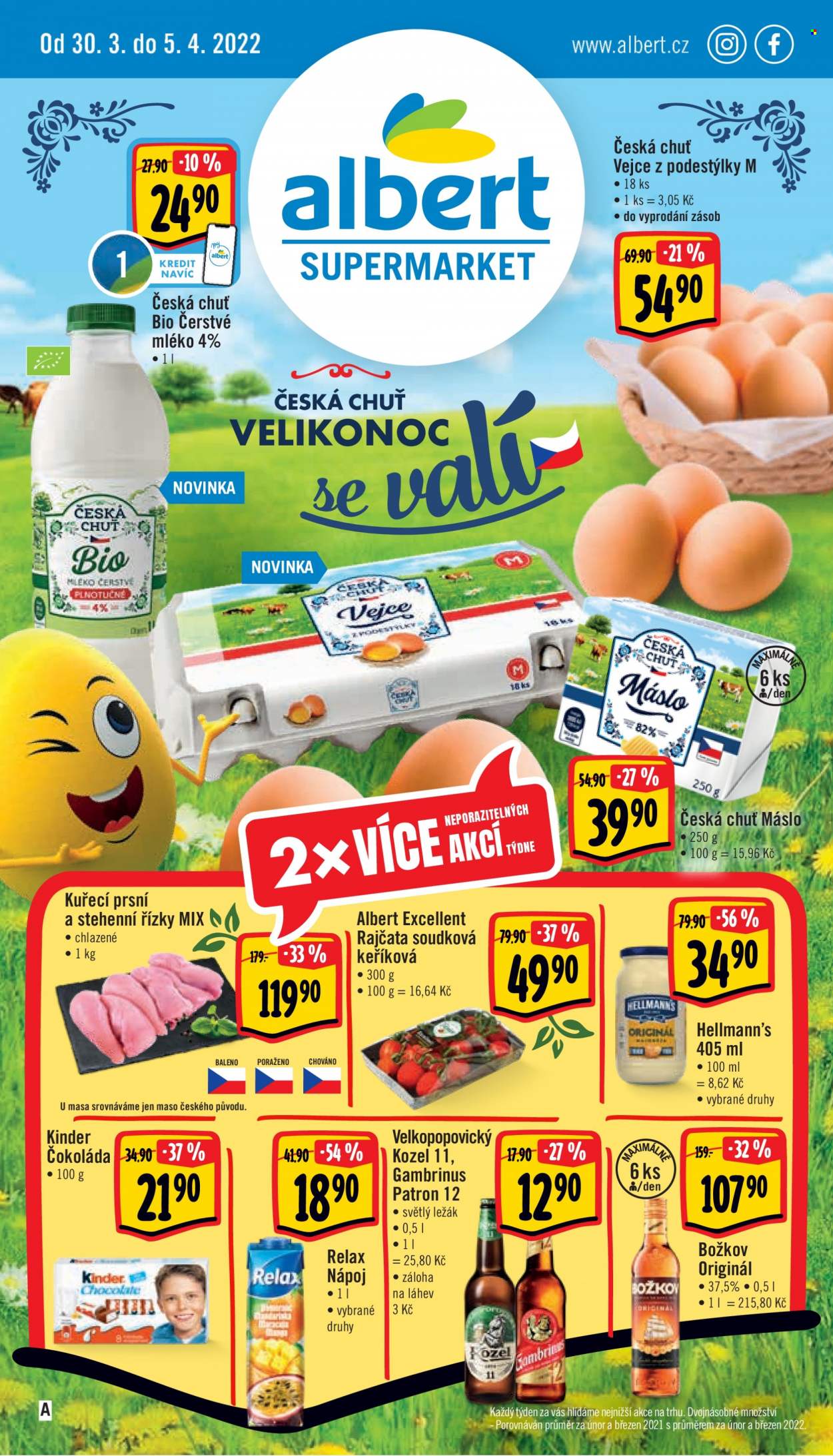 Leták Albert Supermarket - 30.3.2022 - 5.4.2022. Strana 1