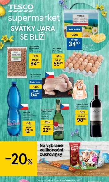 Leták TESCO supermarket - 30.3.2022 - 5.4.2022.