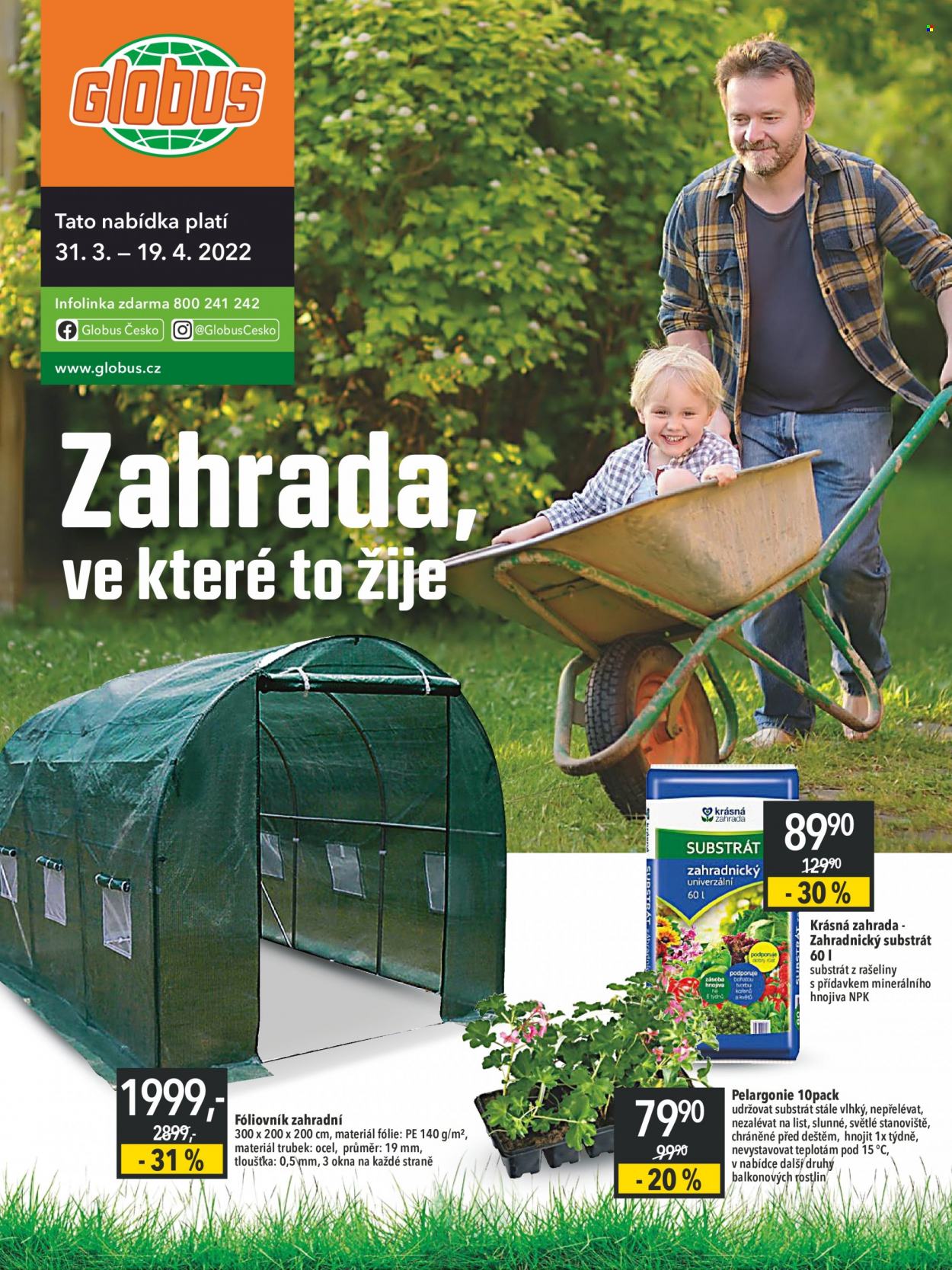 Leták Globus - 31.3.2022 - 19.4.2022. Strana 1