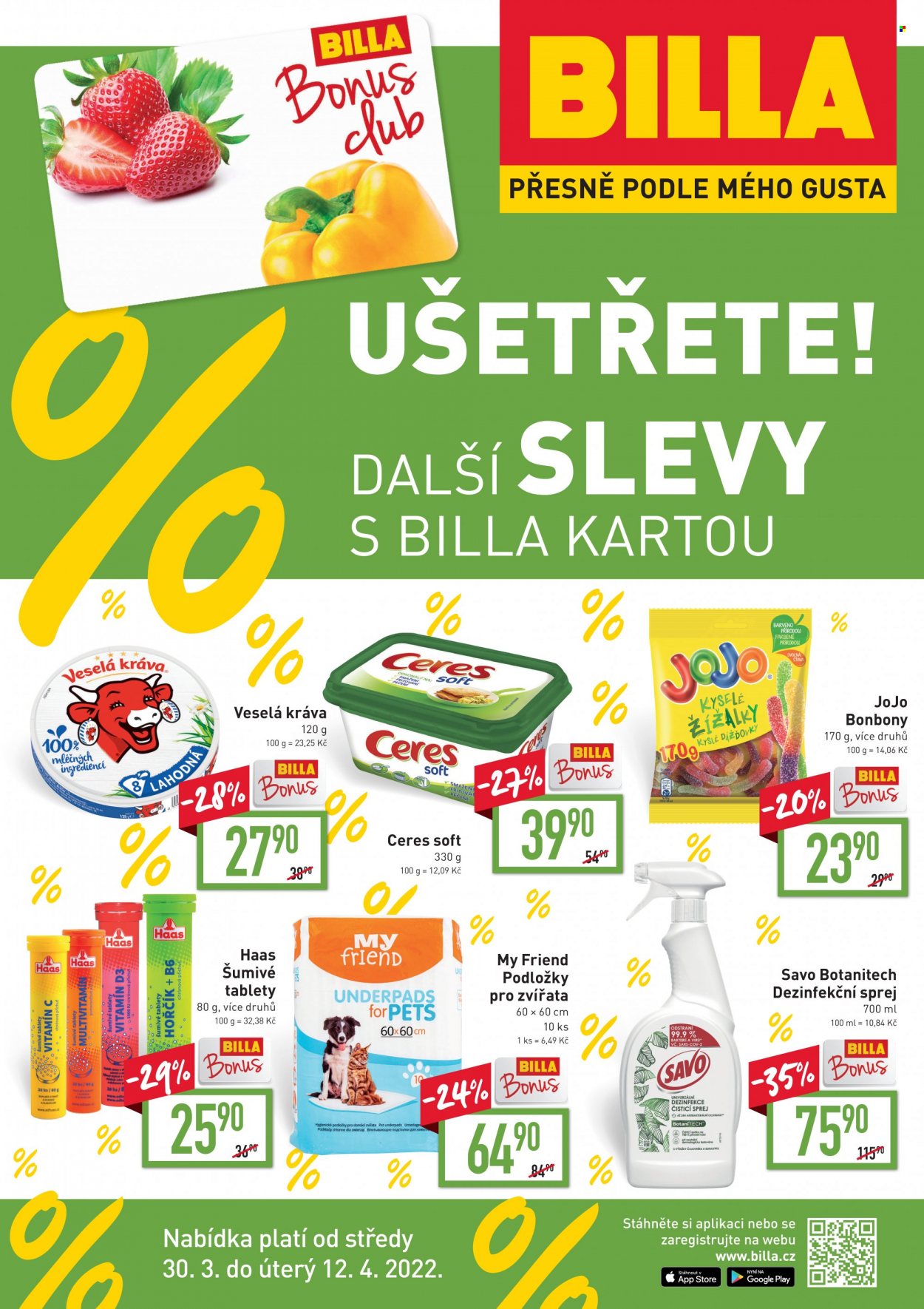 Leták BILLA - 30.3.2022 - 12.4.2022. Strana 1