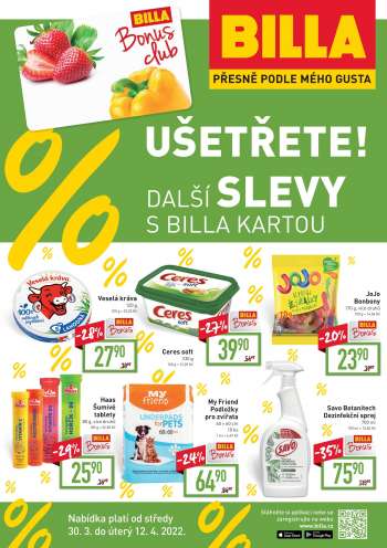 Leták BILLA - 30.3.2022 - 12.4.2022.
