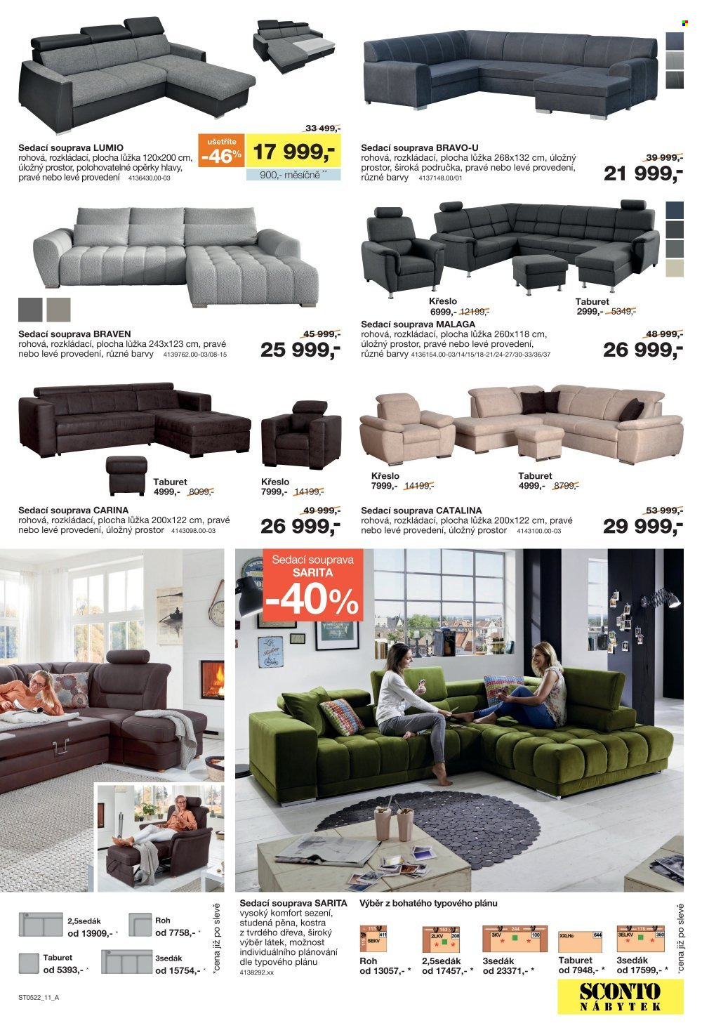 Leták SCONTO NÁBYTEK - 1.4.2022 - 28.4.2022. Strana 11