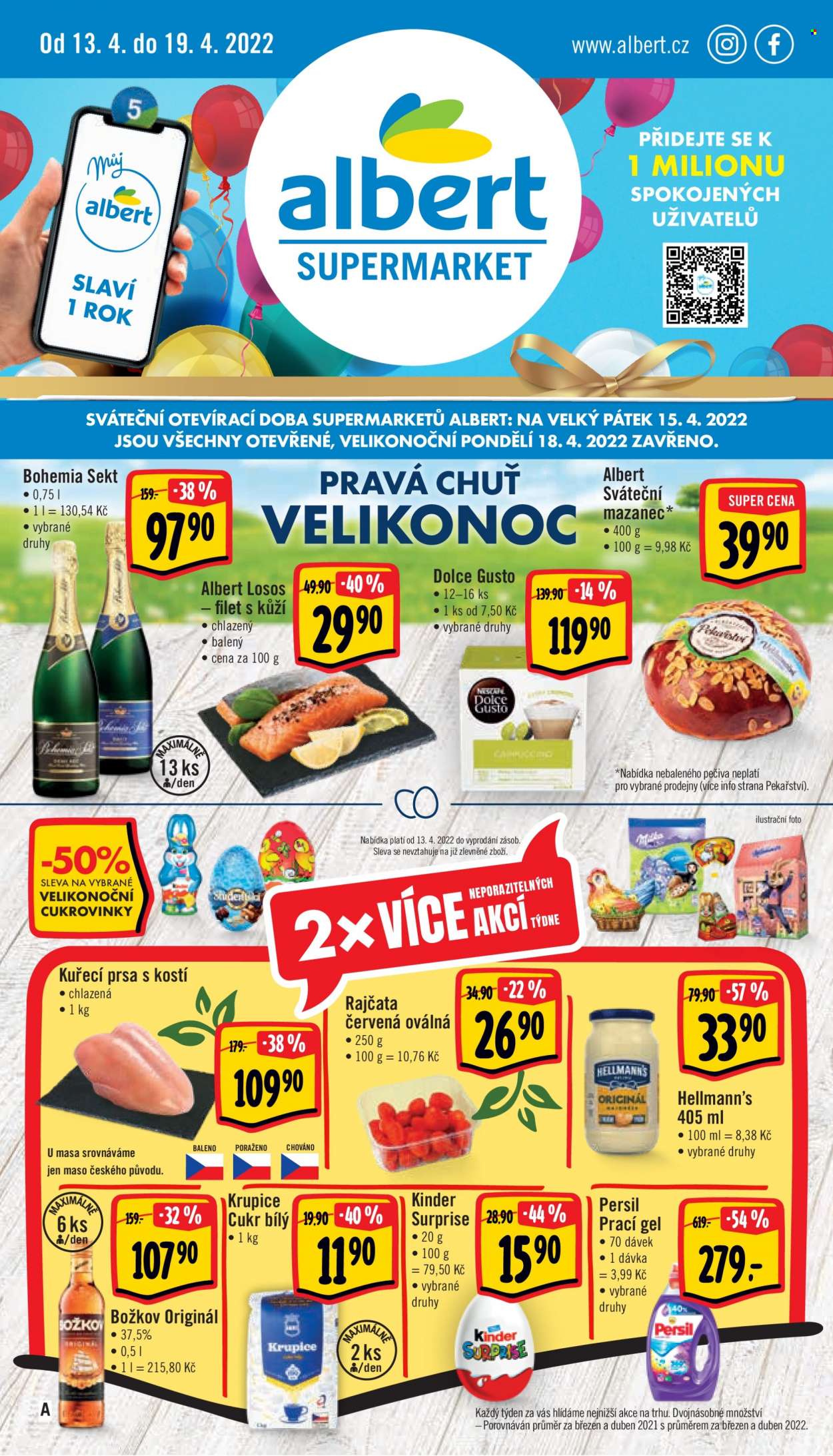 Leták Albert Supermarket - 13.4.2022 - 19.4.2022. Strana 1