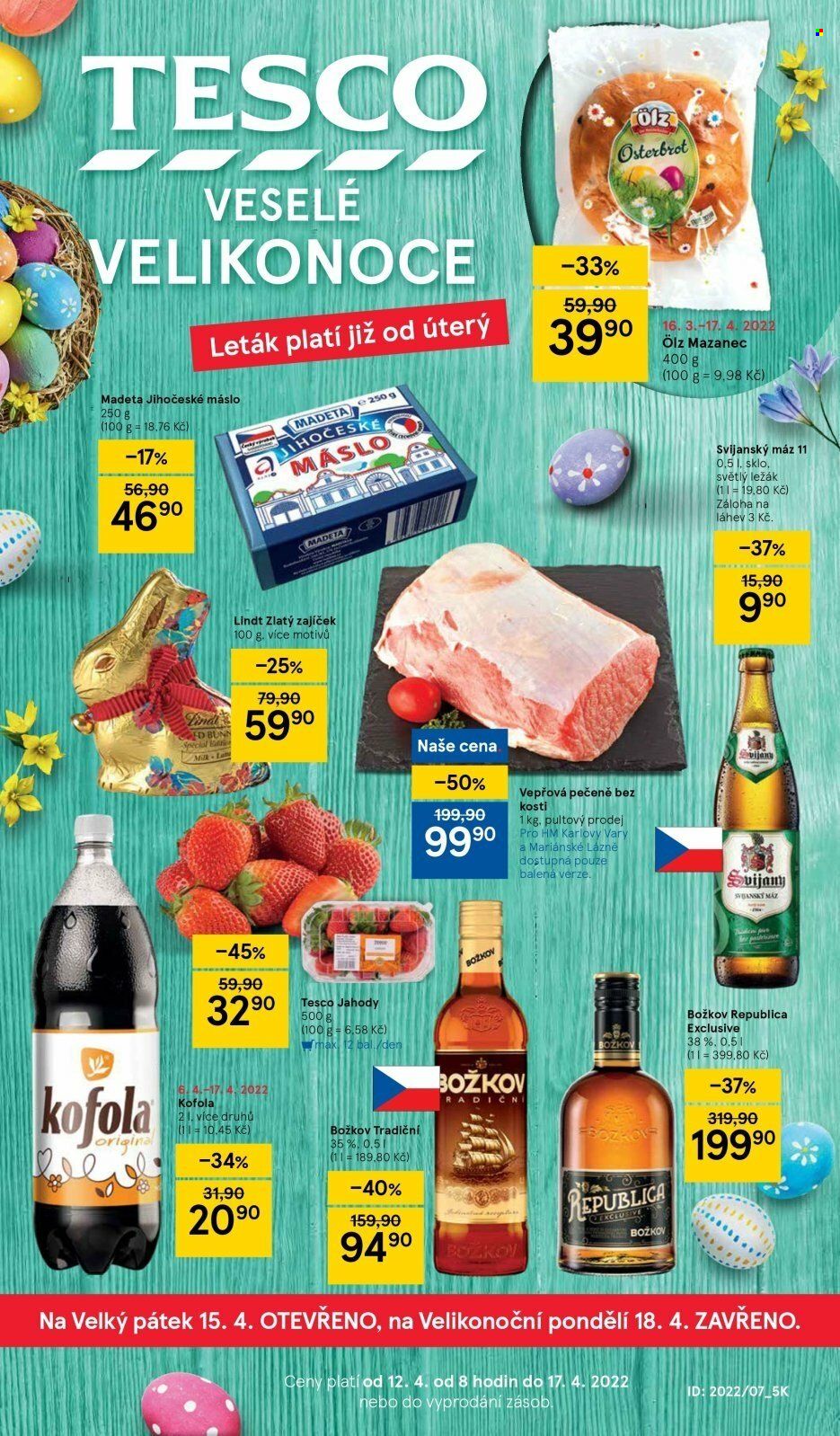 Leták TESCO - 12.4.2022 - 17.4.2022. Strana 1