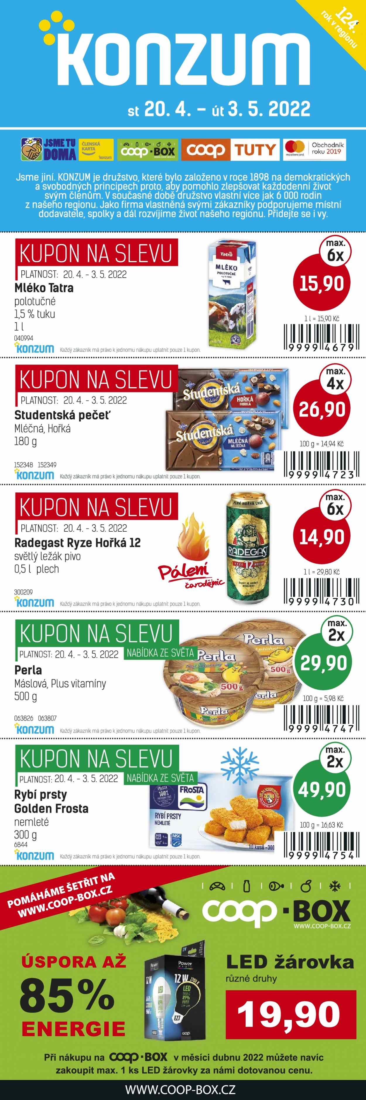 Leták Konzum - 20.4.2022 - 3.5.2022. Strana 1