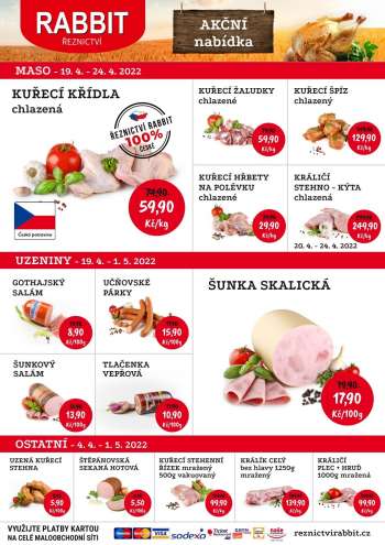 Leták RABBIT řeznictví - 19.4.2022 - 24.4.2022.