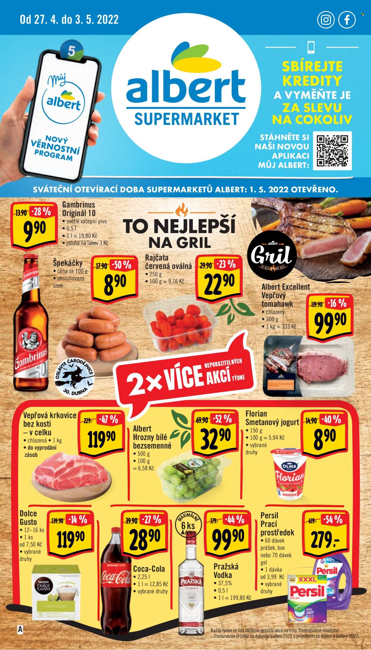 Leták Albert Supermarket - 27.4.2022 - 3.5.2022. Strana 1