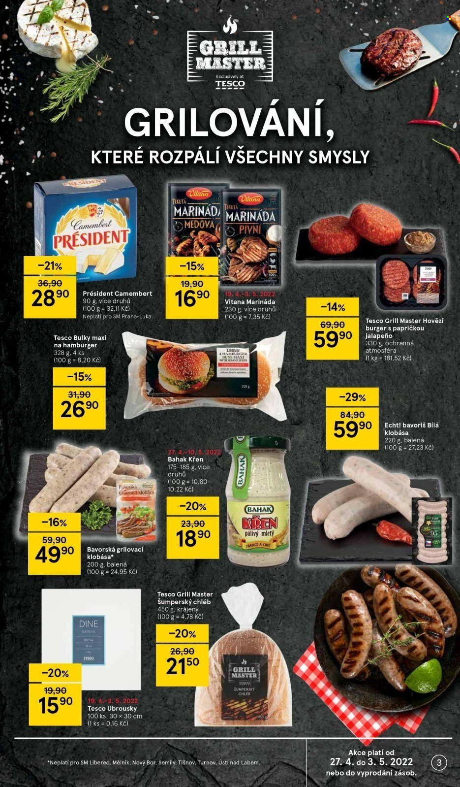 Leták TESCO supermarket - 27.4.2022 - 3.5.2022. Strana 3