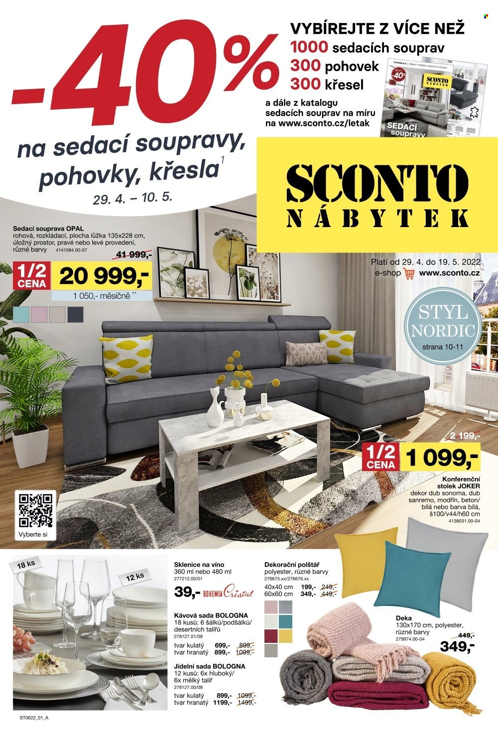 Leták SCONTO NÁBYTEK - 29.4.2022 - 19.5.2022. Strana 1