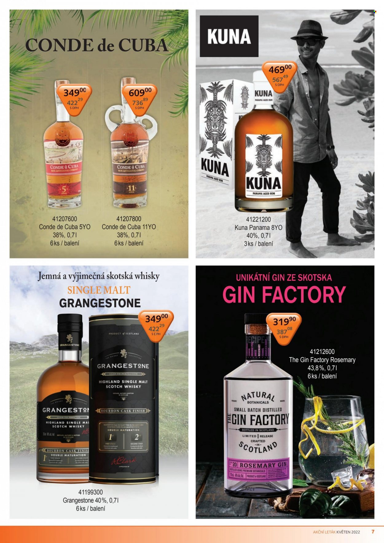 thumbnail - Leták PEAL - 1.5.2022 - 31.5.2022 - Produkty v akci - Condé, alkohol, rum, gin, whisky, Bourbon. Strana 7.