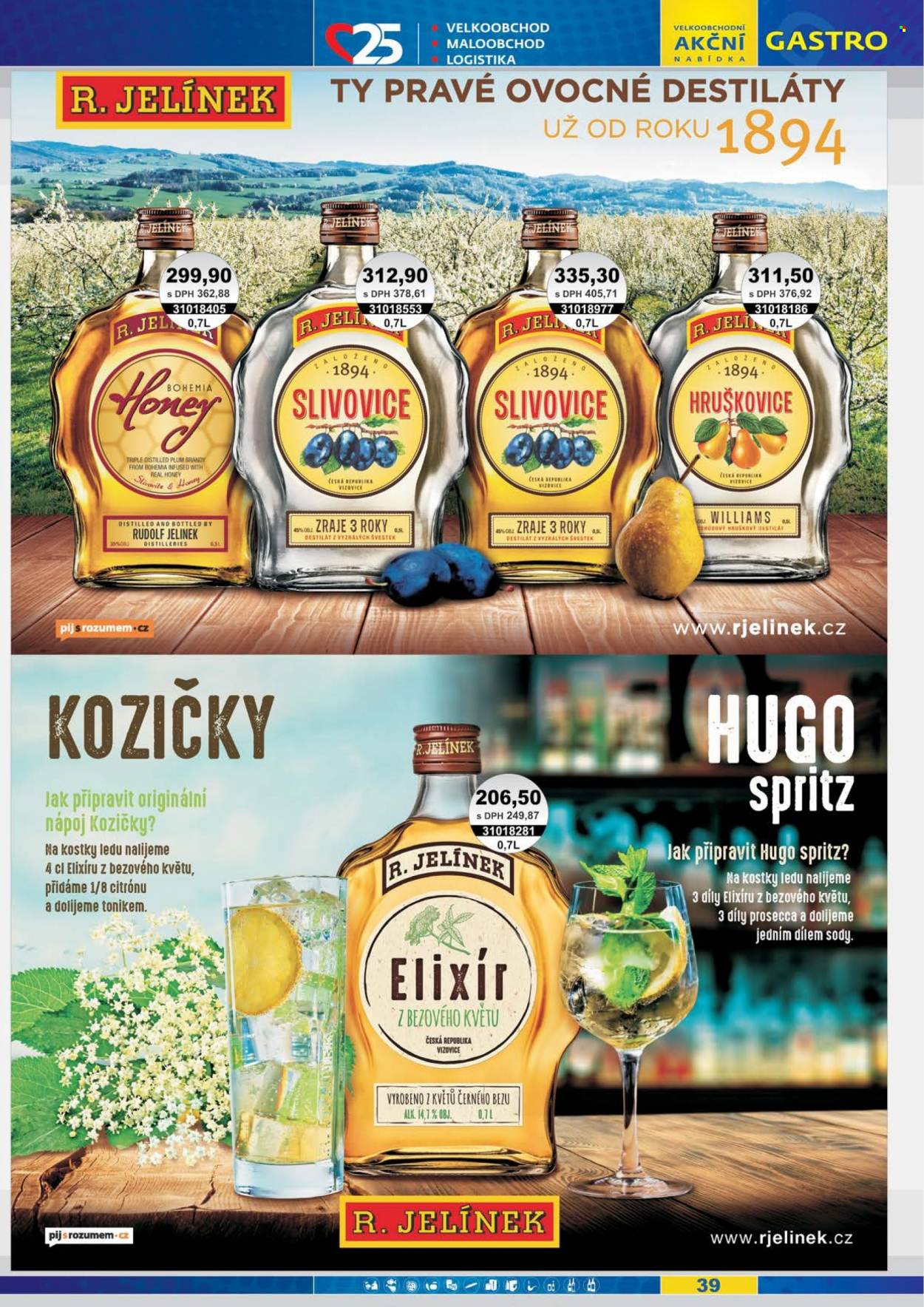 thumbnail - Leták JIP - 1.5.2022 - 31.5.2022 - Produkty v akci - Bohemia, alkohol, Elixir, slivovice, likér, hruškovice, R. Jelínek, brandy, Real. Strana 39.