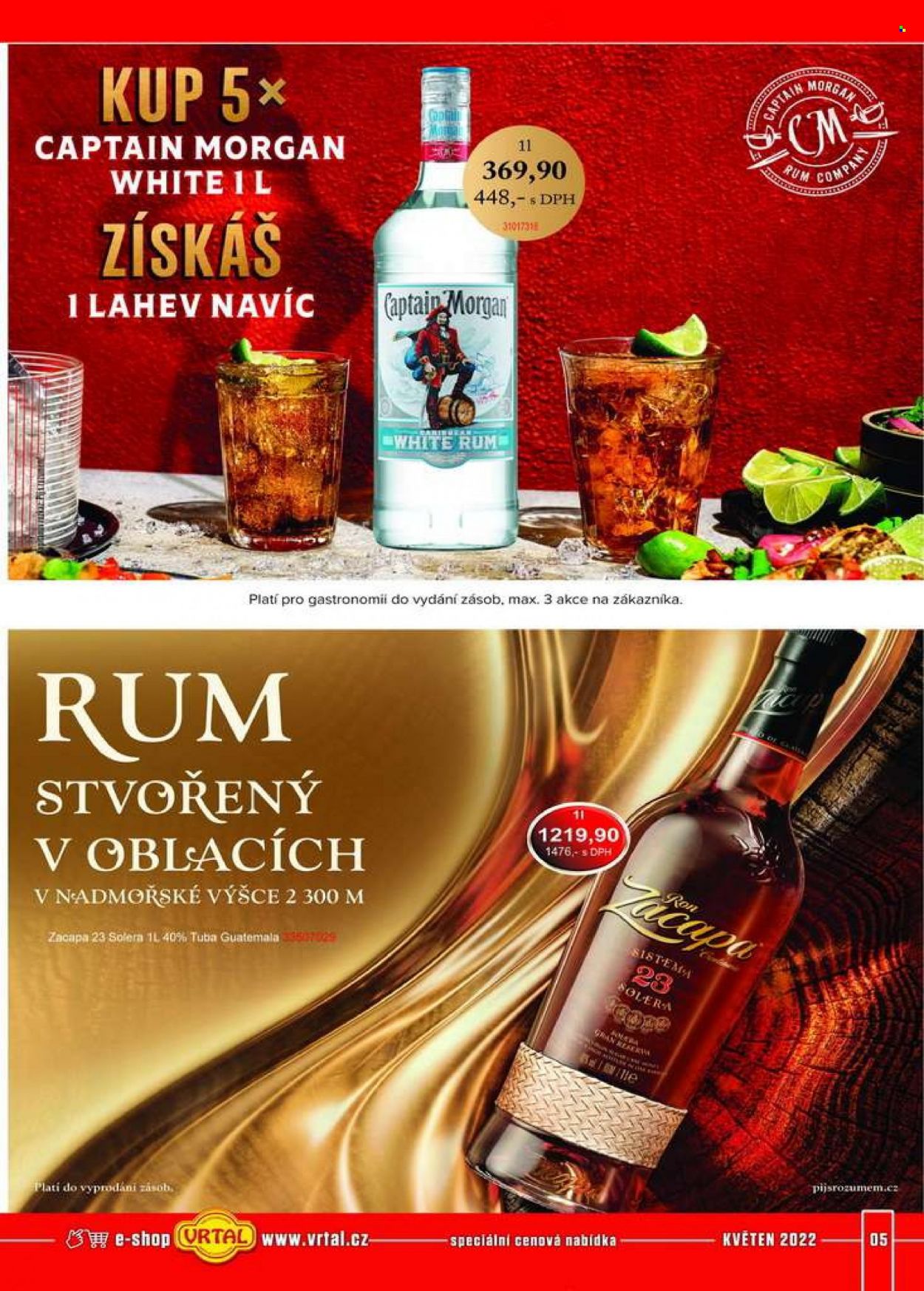 thumbnail - Leták Vrtal - 1.5.2022 - 31.5.2022 - Produkty v akci - alkohol, rum, Captain Morgan, Zacapa. Strana 5.