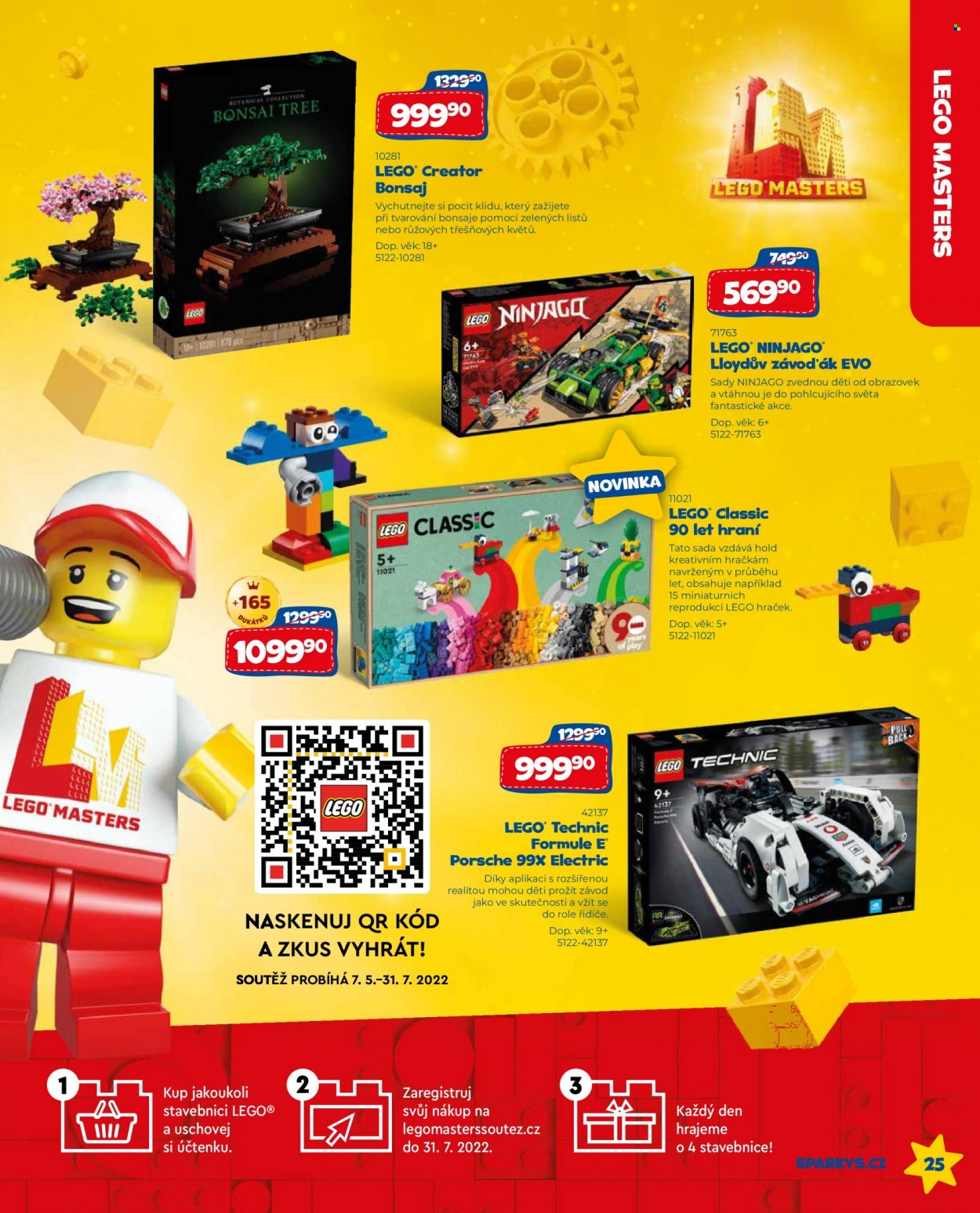 thumbnail - Leták Sparkys - 1.5.2022 - 31.7.2022 - Produkty v akci - LEGO, LEGO Creator, LEGO Ninjago, LEGO Technic, Ninjago, stavebnice, LEGO Classic. Strana 25.