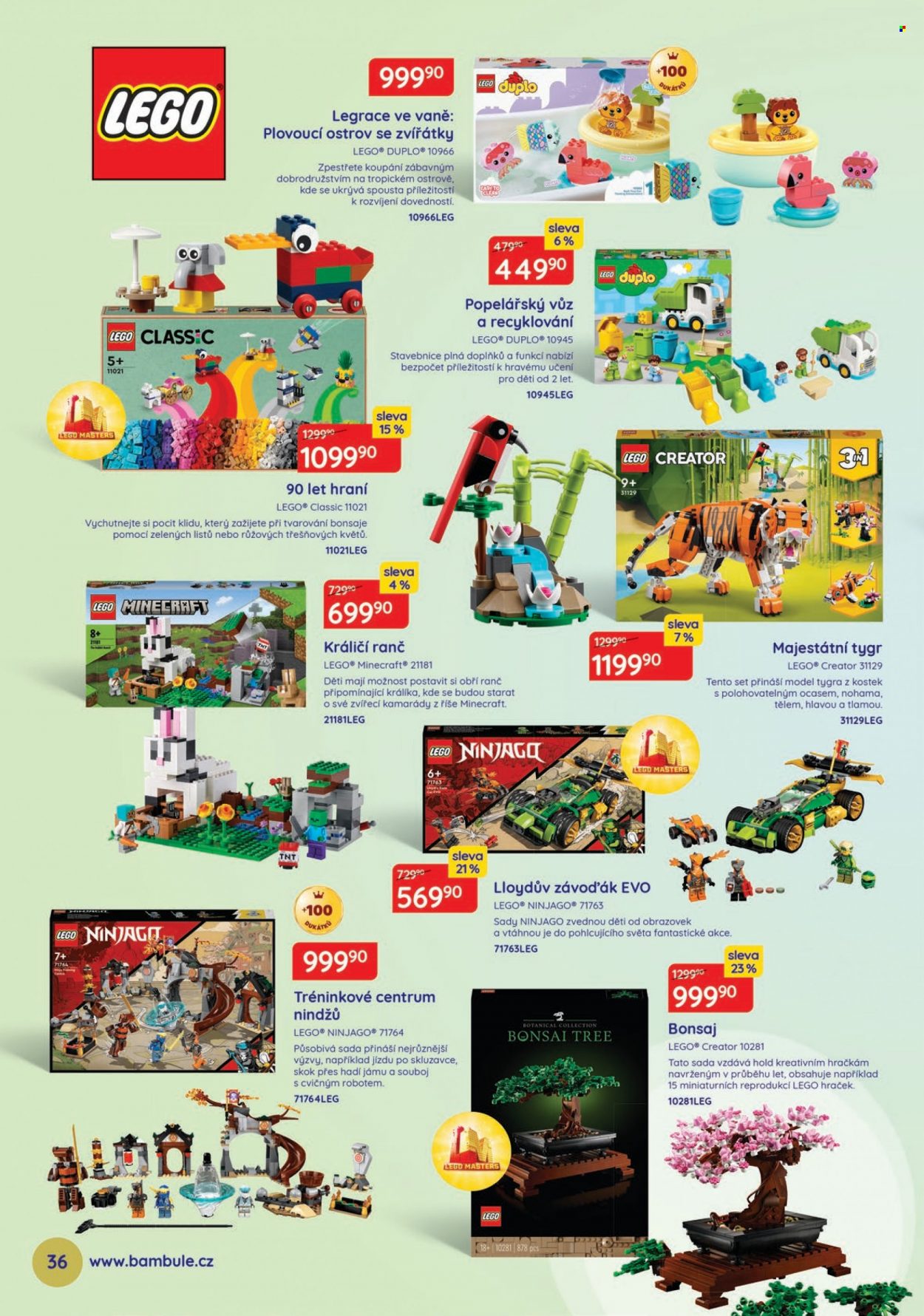 thumbnail - Leták Bambule - 12.5.2022 - 7.8.2022 - Produkty v akci - Minecraft, popelářský vůz, LEGO, LEGO Creator, LEGO Duplo, LEGO Minecraft, LEGO Ninjago, Ninjago, stavebnice. Strana 38.