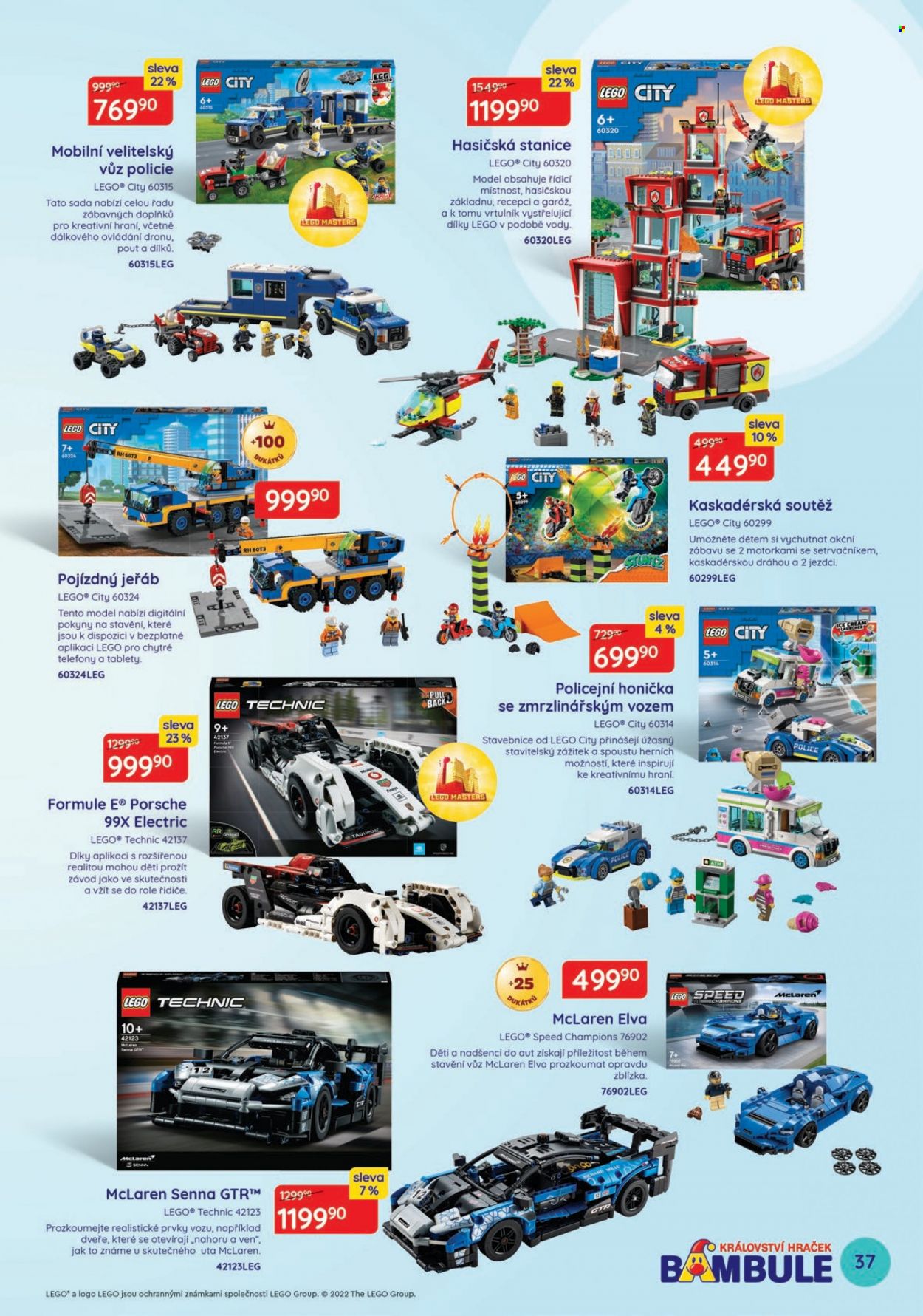 thumbnail - Leták Bambule - 12.5.2022 - 7.8.2022 - Produkty v akci - jeřáb, LEGO, LEGO City, LEGO Technic, stavebnice, vrtulník, LEGO Speed Champions. Strana 39.