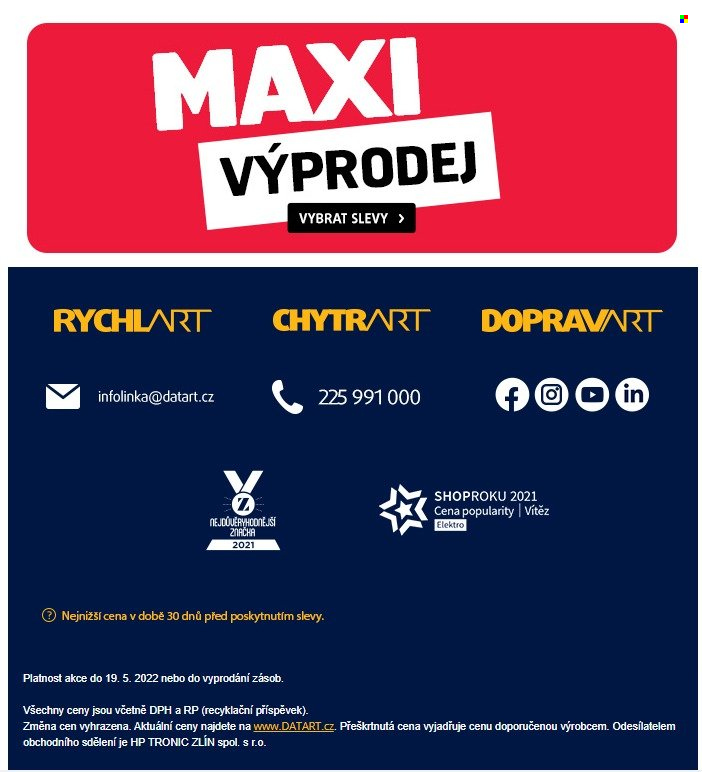 Leták DATART - 13.5.2022 - 19.5.2022. Strana 3