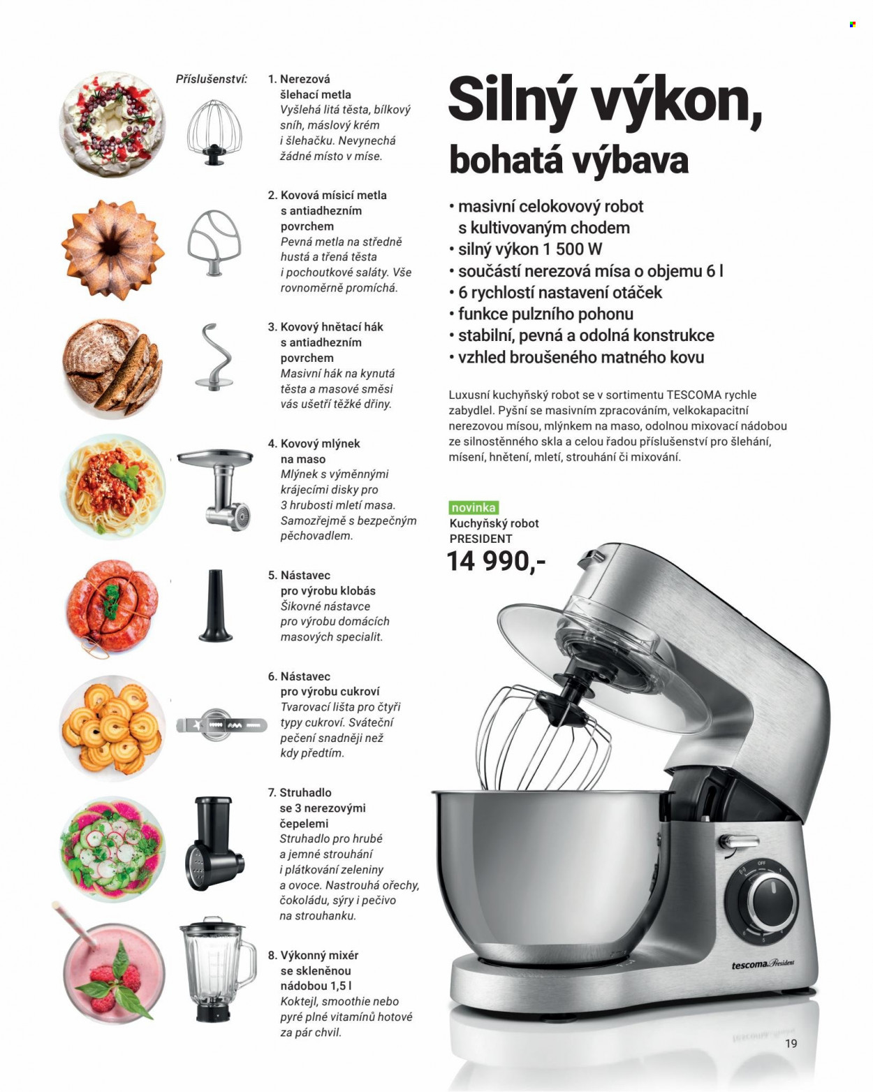 thumbnail - Leták Tescoma - Produkty v akci - struhadlo, Tescoma, kuchyňský robot. Strana 19.