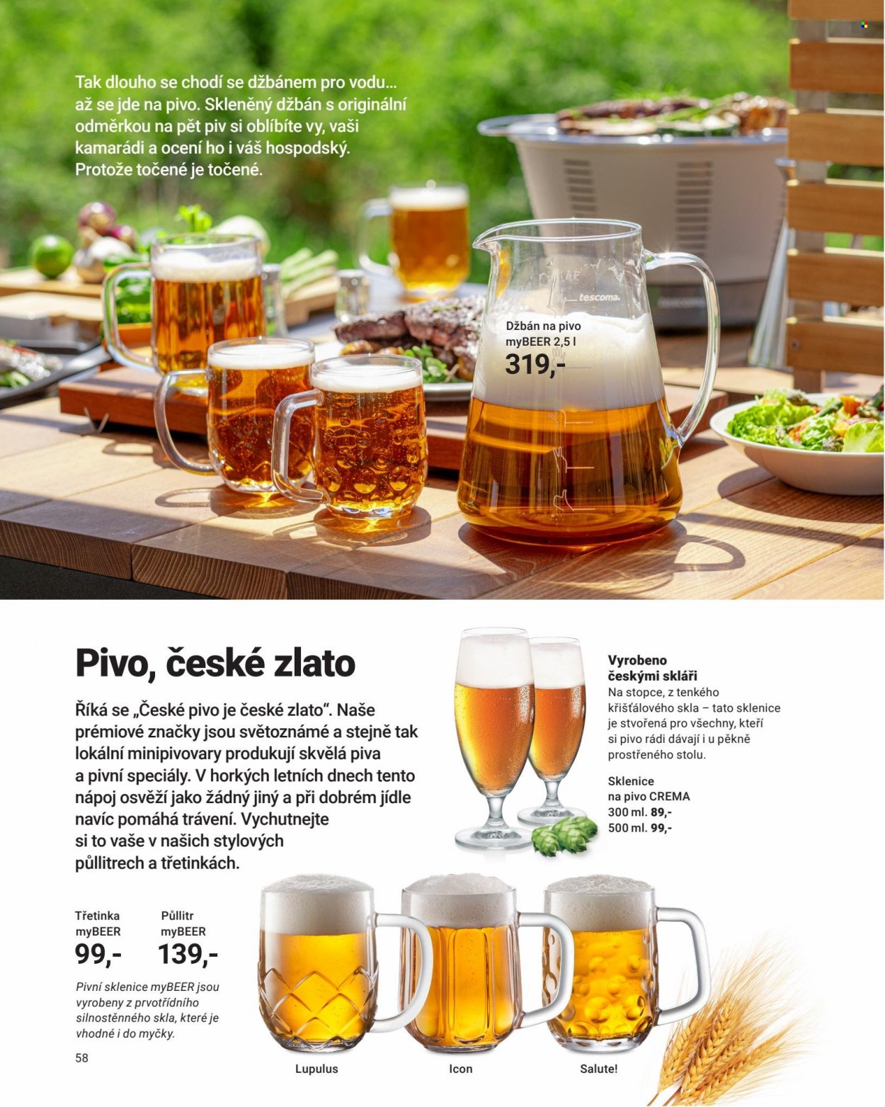 thumbnail - Leták Tescoma - Produkty v akci - džbánek, Tescoma, pivní sklenice. Strana 58.