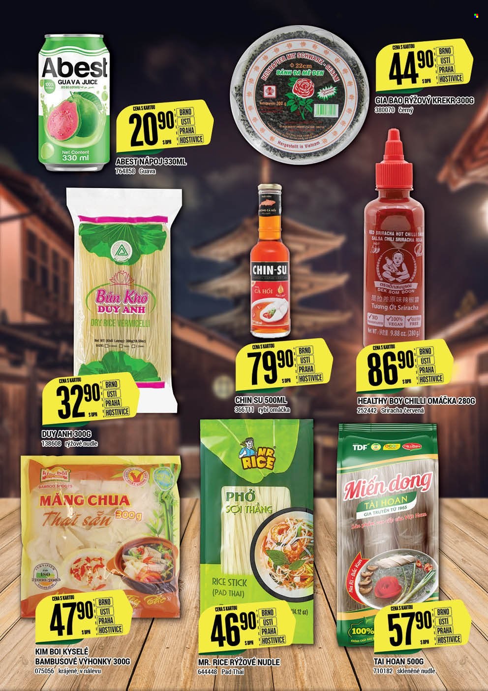 thumbnail - Leták Tamda Foods - 18.5.2022 - 24.5.2022 - Produkty v akci - bambusové výhonky, rýžové nudle, chilli omáčka, Sriracha, salsa, džus. Strana 26.