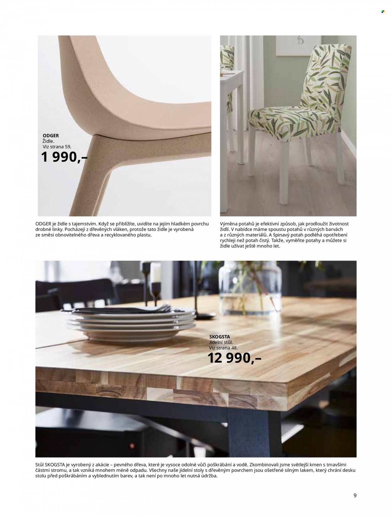 thumbnail - Leták IKEA - 27.5.2022 - 30.6.2022 - Produkty v akci - jídelní stůl, stůl, židle. Strana 9.