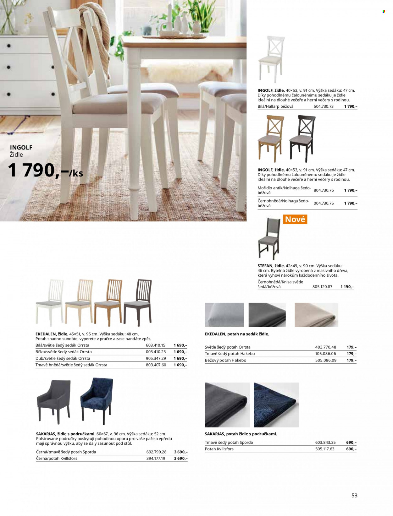 thumbnail - Leták IKEA - 27.5.2022 - 30.6.2022 - Produkty v akci - stůl, židle, podsedák. Strana 53.