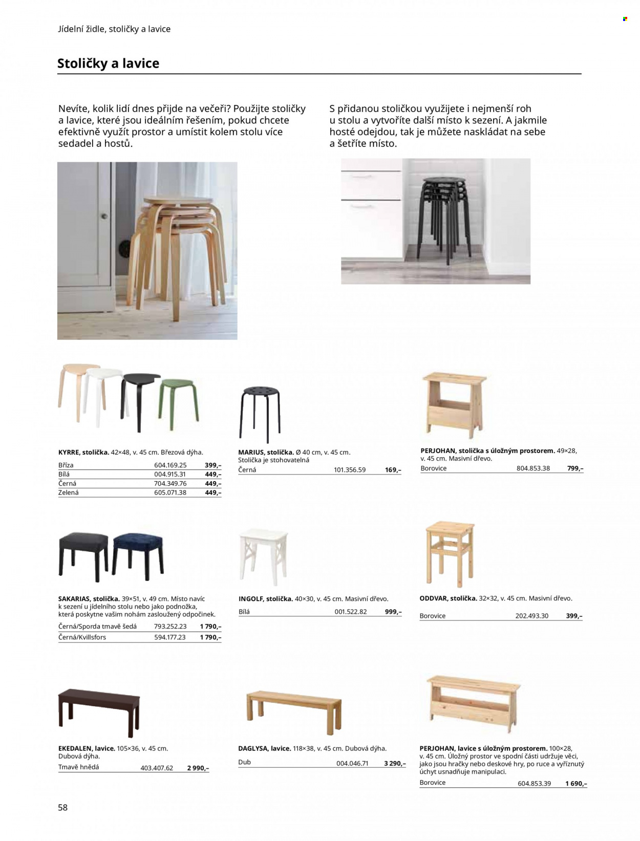 thumbnail - Leták IKEA - 27.5.2022 - 30.6.2022 - Produkty v akci - jídelní židle, lavice, stolička, židle, stolní hra, hračky. Strana 58.