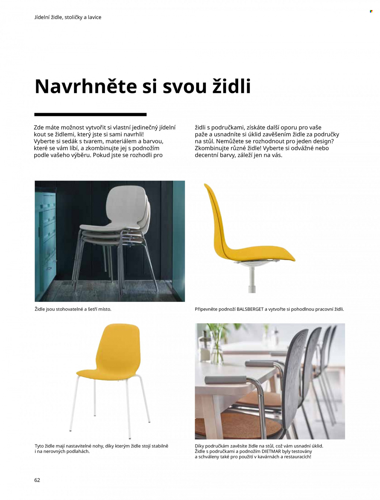 thumbnail - Leták IKEA - 27.5.2022 - 30.6.2022 - Produkty v akci - jídelní židle, lavice, židle, podsedák. Strana 62.