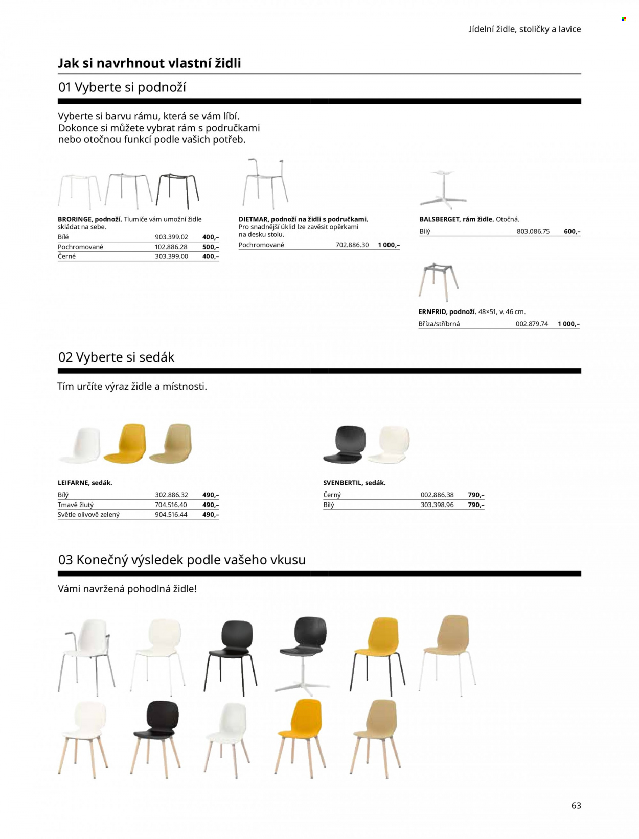 thumbnail - Leták IKEA - 27.5.2022 - 30.6.2022 - Produkty v akci - jídelní židle, lavice, židle, podsedák. Strana 63.