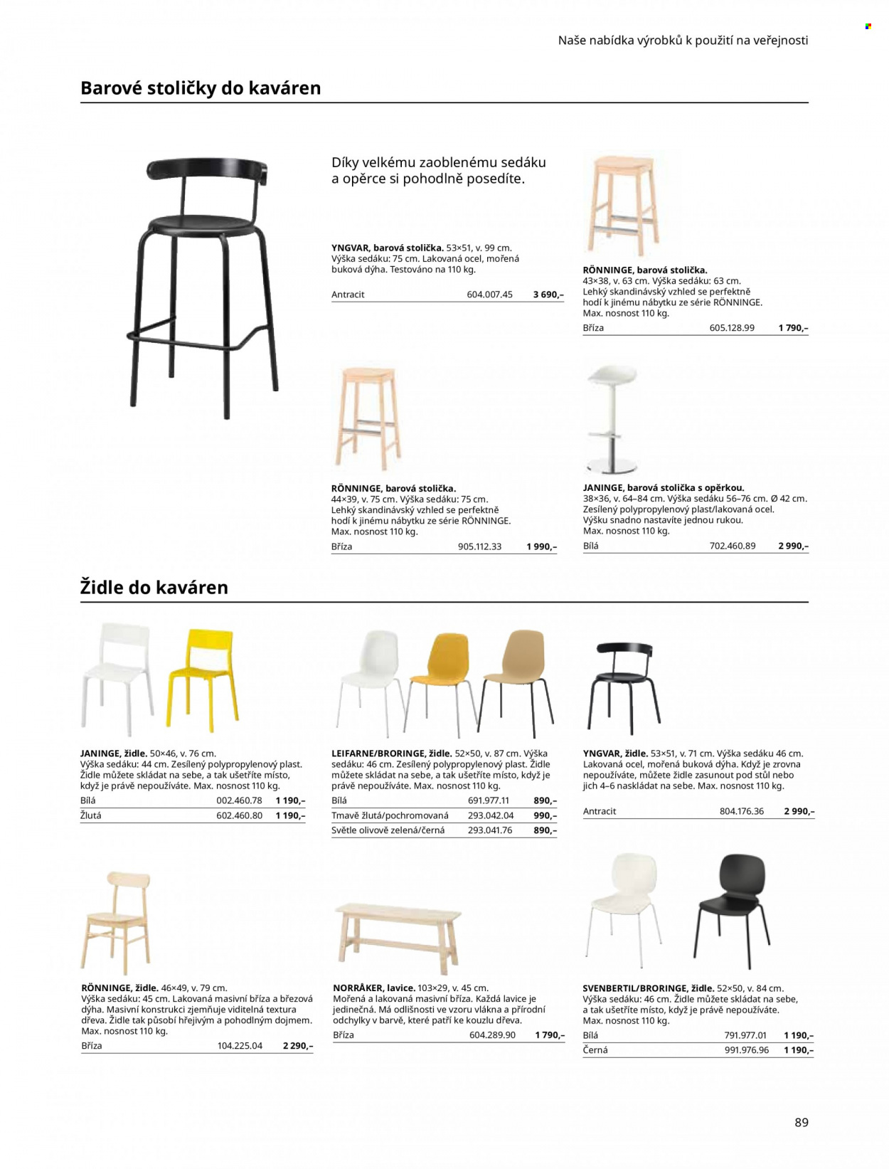 thumbnail - Leták IKEA - 27.5.2022 - 30.6.2022 - Produkty v akci - stůl, lavice, barová židle, stolička, židle. Strana 89.
