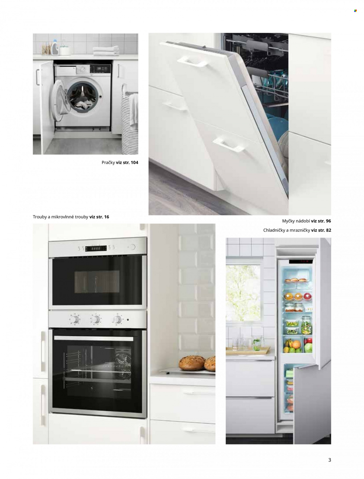 thumbnail - Leták IKEA - Produkty v akci - chladnička, mraznička, mikrovlnná trouba, myčka nádobí, pračka. Strana 3.
