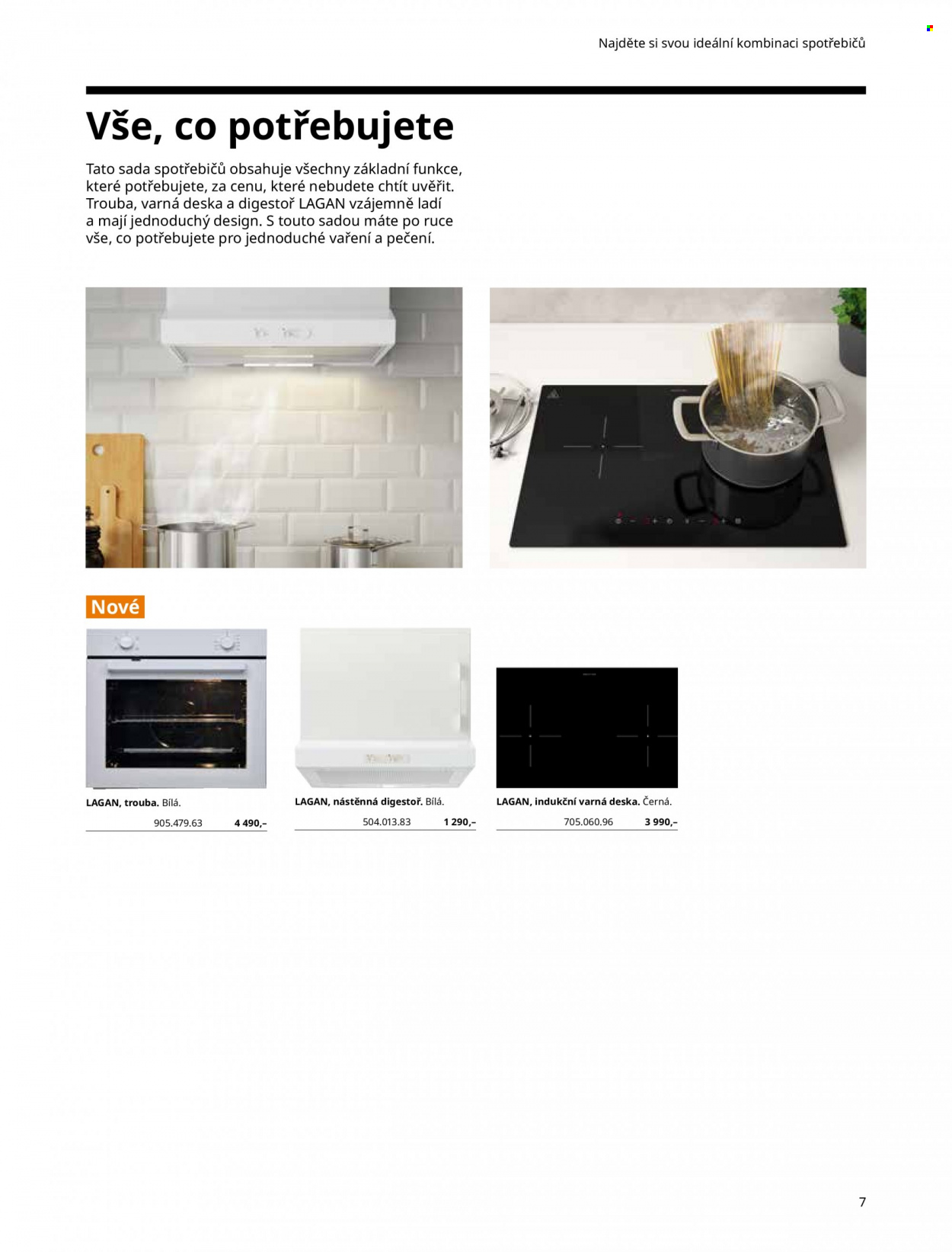 thumbnail - Leták IKEA - Produkty v akci - digestoř, trouba, indukční varná deska, varná deska. Strana 7.