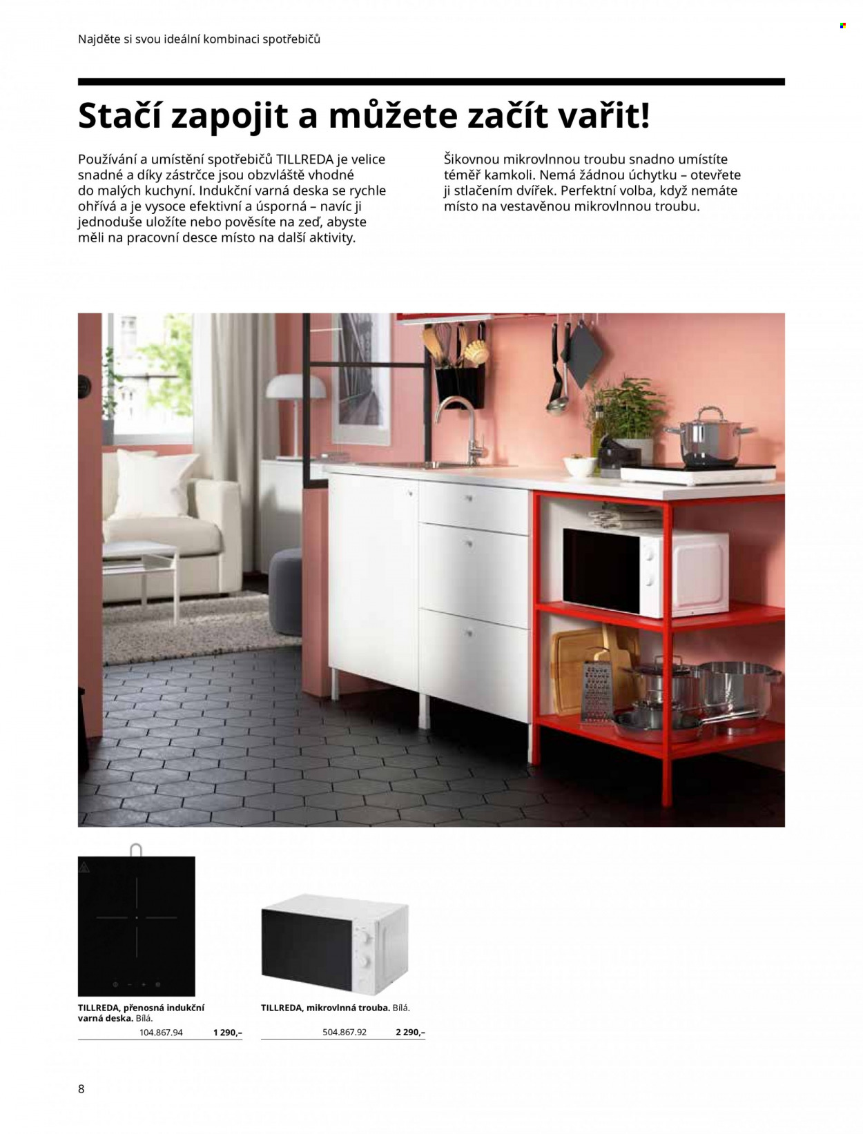 thumbnail - Leták IKEA - Produkty v akci - mikrovlnná trouba, indukční varná deska, varná deska. Strana 8.