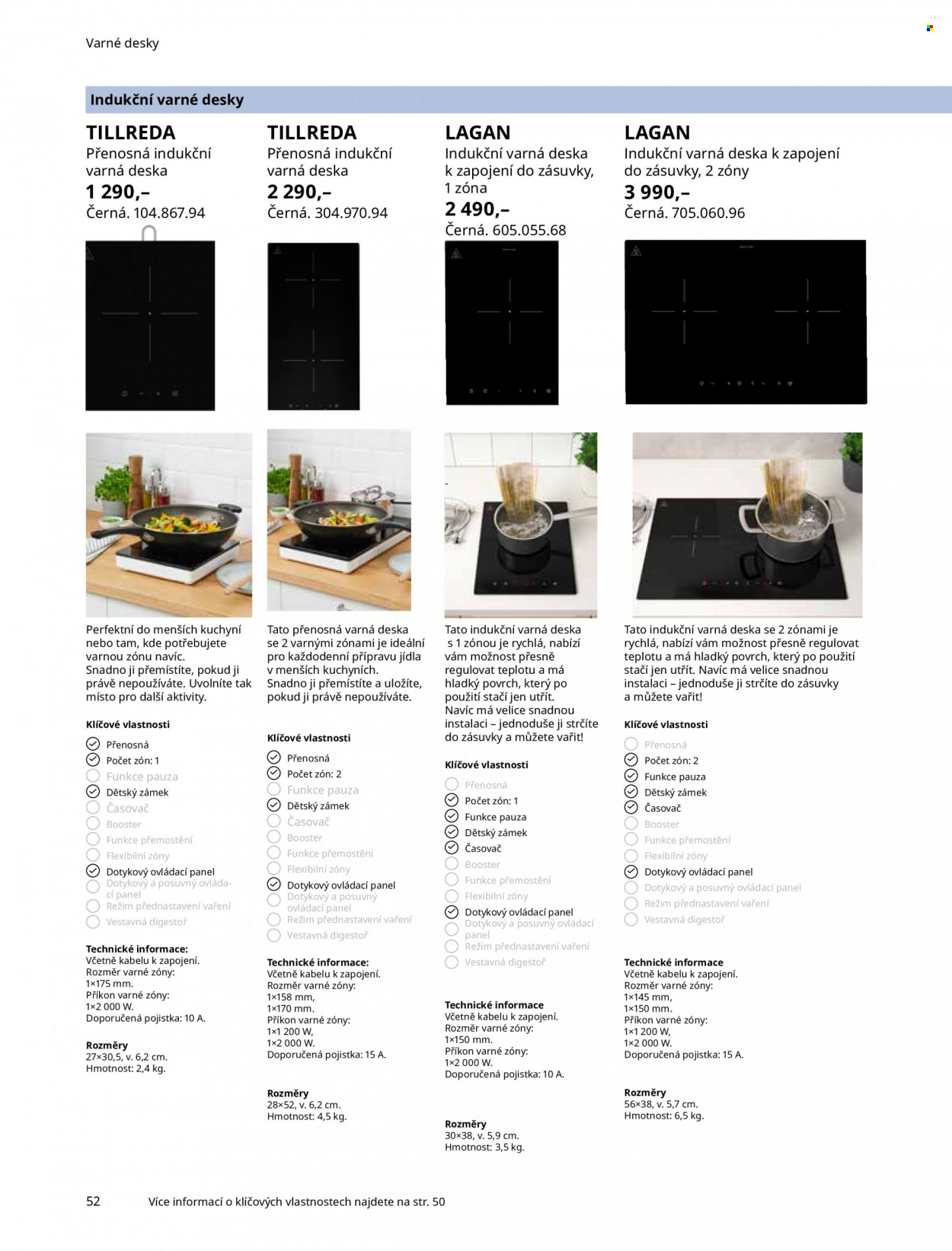 thumbnail - Leták IKEA - Produkty v akci - digestoř, indukční varná deska, varná deska. Strana 52.