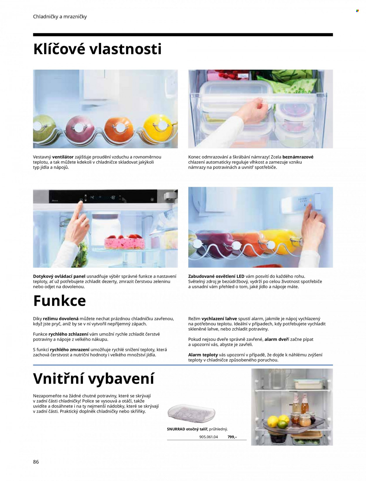 thumbnail - Leták IKEA - Produkty v akci - chladnička, mraznička, ventilátor, police, led osvětlení. Strana 86.