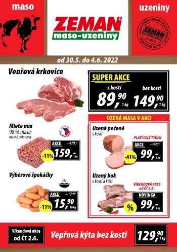 Leták ZEMAN maso-uzeniny - 30.5.2022 - 4.6.2022.