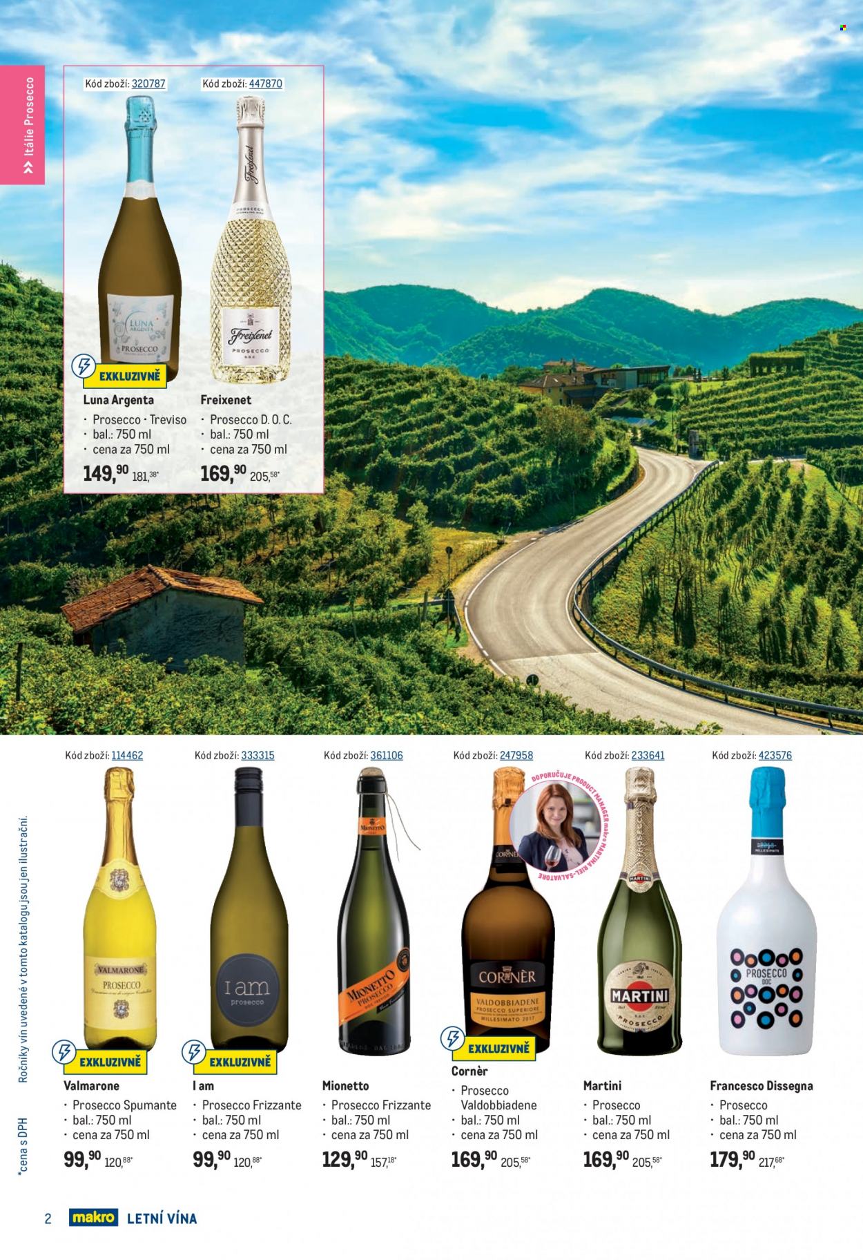 thumbnail - Leták MAKRO - 8.6.2022 - 5.7.2022 - Produkty v akci - alkohol, Prosecco, víno, Frizzante, Mionetto, perlivé víno, Freixenet, Valdobbiadene, Martini. Strana 2.