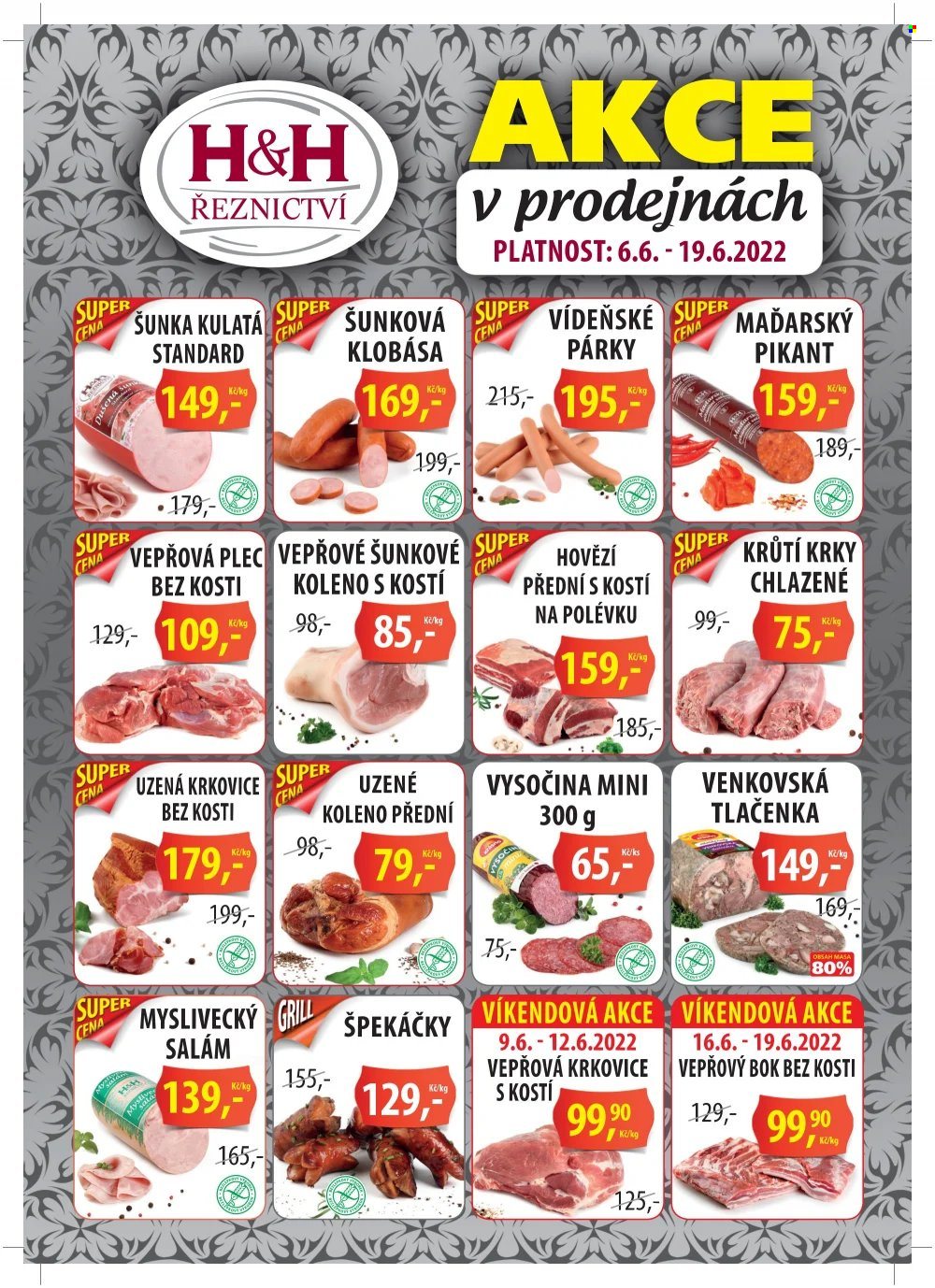 Leták Řeznictví H&H - 6.6.2022 - 19.6.2022. Strana 1
