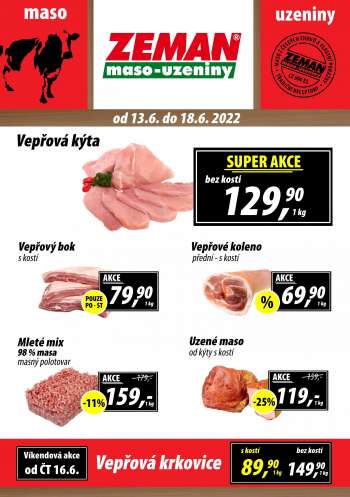 Leták ZEMAN maso-uzeniny - 13.6.2022 - 18.6.2022.